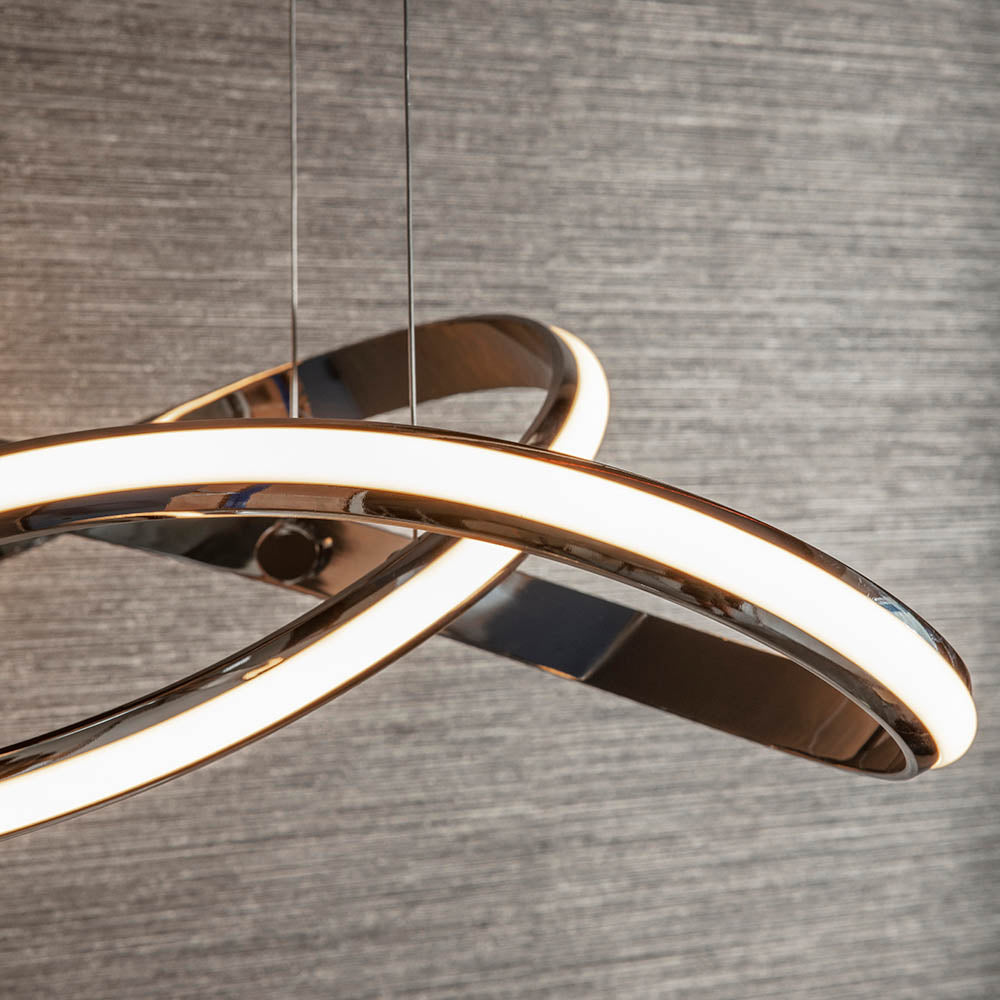 Endon Aria Single Light Pendant - Chrome Plate & White Silicone