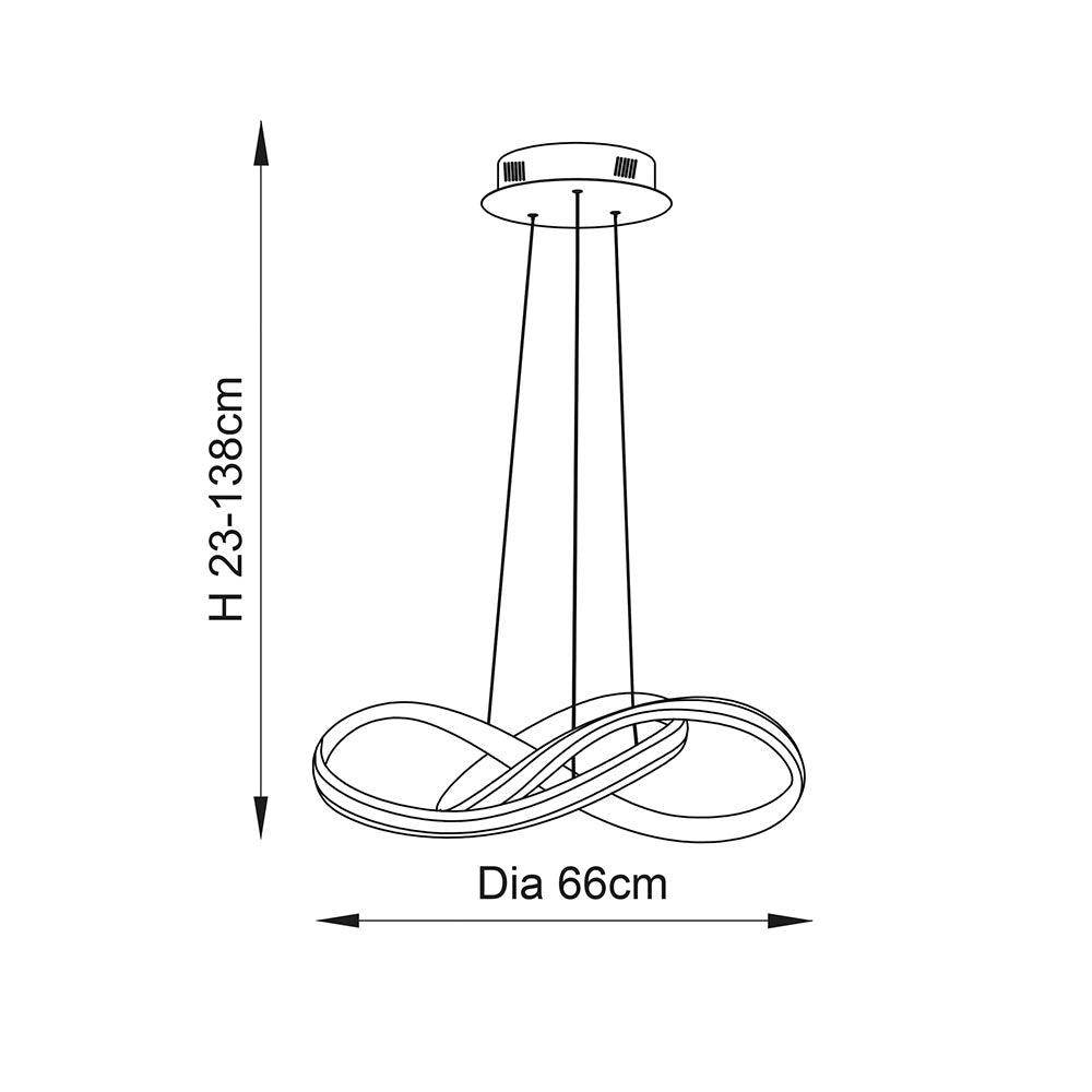 Endon Aria Single Light Pendant - Chrome Plate & White Silicone