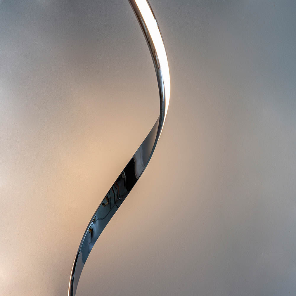 Endon Aria Floor Lamp - Chrome Plate & White Acrylic