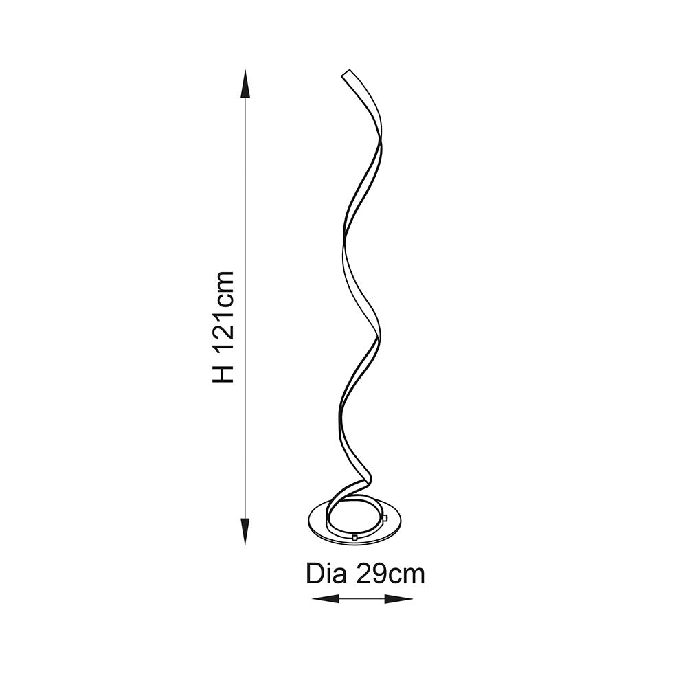 Endon Aria Floor Lamp - Chrome Plate & White Acrylic