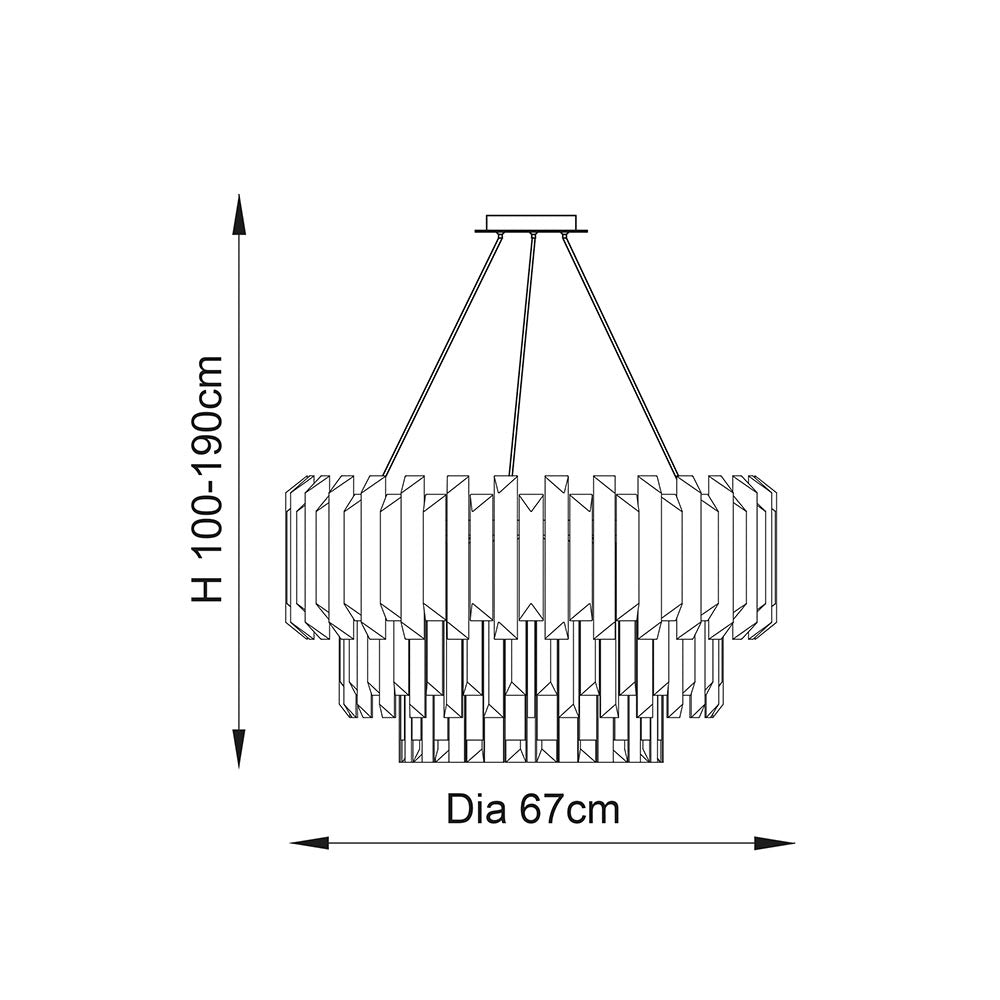 Endon Valetta 6 Light Pendant - Clear Crystal & Polished Stainless Steel