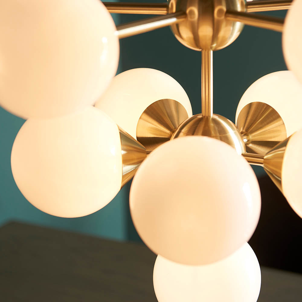 Endon Oscar 11 Light Pendant - Brushed Brass