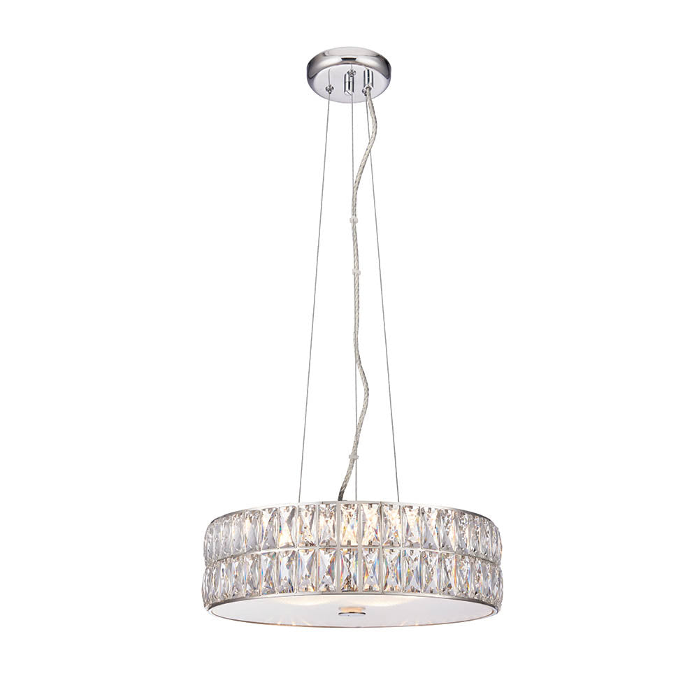 Endon Verina 5 Light Pendant - Clear Crystal & Chrome Plate