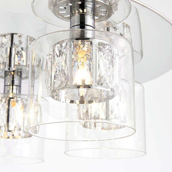 Endon Verina 5 Light Flush Fitting - Chrome Plate & Clear Glass