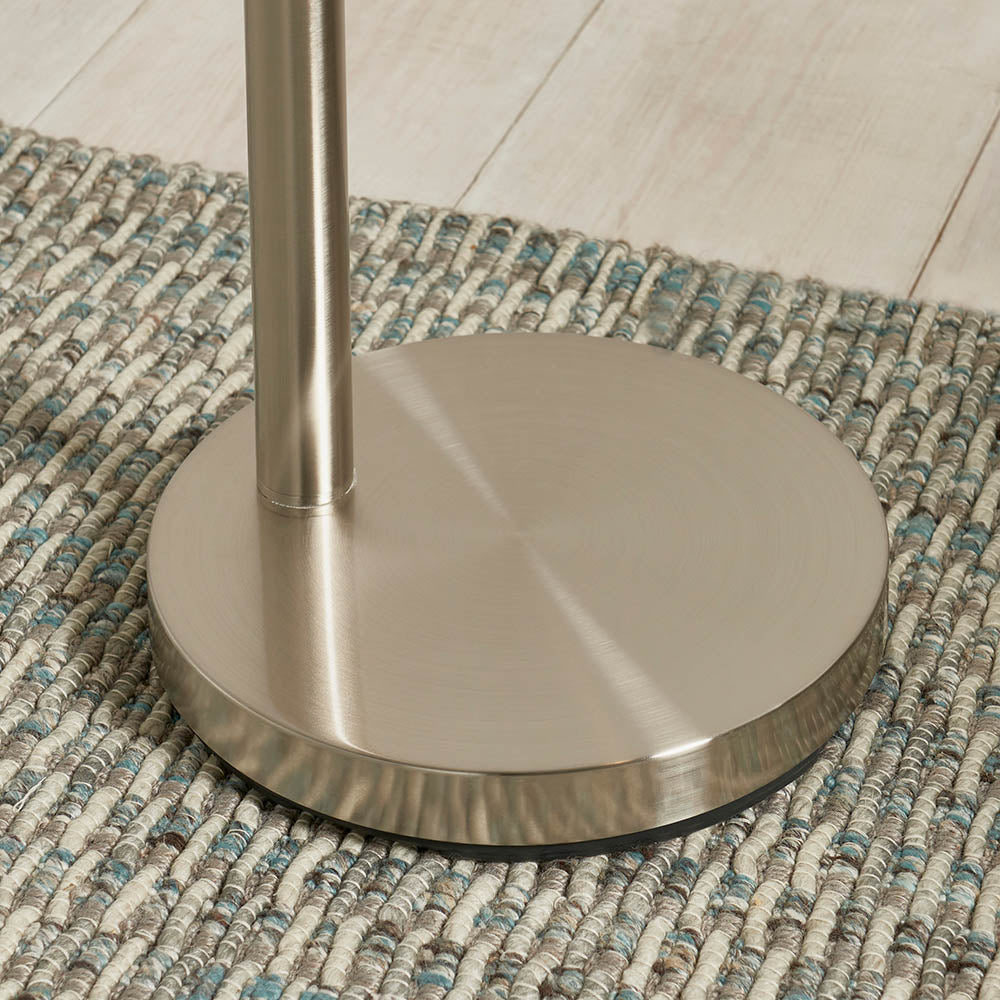 Endon Jaspa 3 Light Floor Lamp - Satin Nickel Plate & White Glass