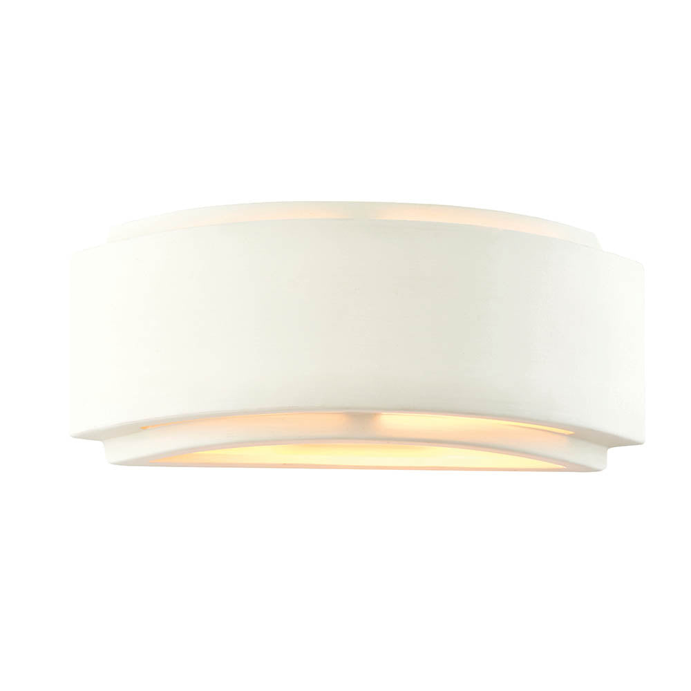 Endon Gianna Single Light Wall Light - Unglazed Ceramic & Gloss White