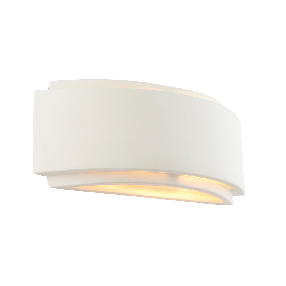 Endon Gianna Single Light Wall Light - Unglazed Ceramic & Gloss White