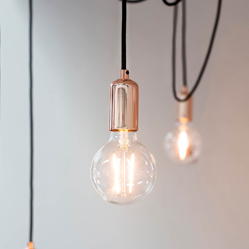 Endon Studio 6 Light Multi-Drop Pendant - Copper Plate