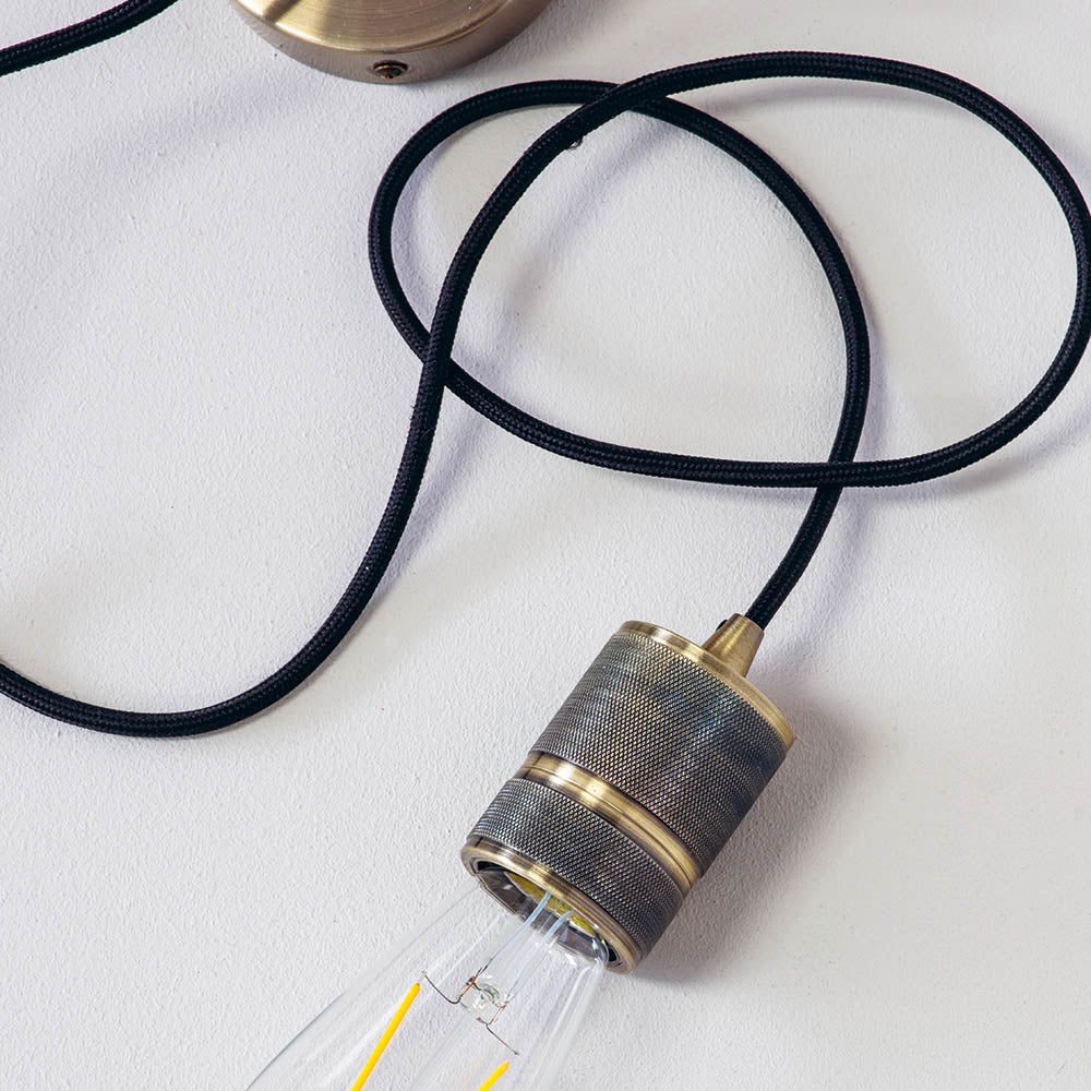 Endon Urban Single Light Pendant - Antique Brass Plate