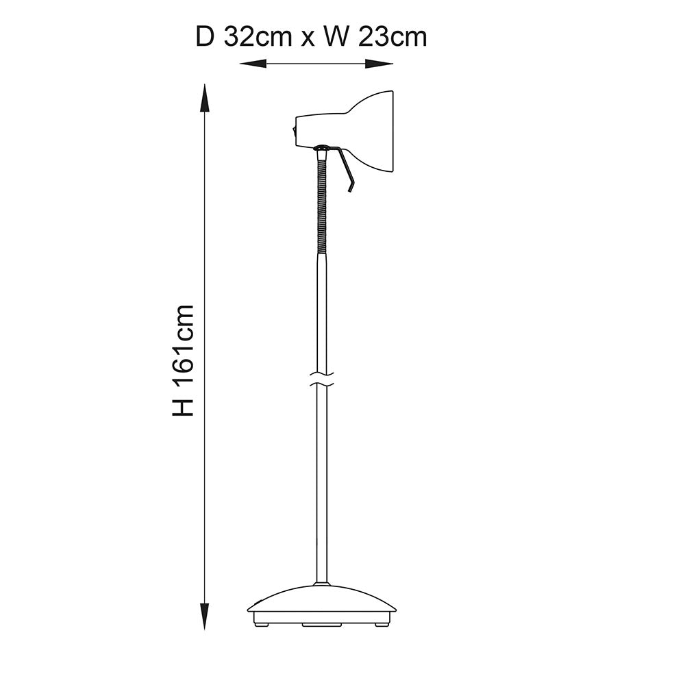 Endon Amalfi Single Light Floor Lamp - Antique Brass Plate & Gloss White