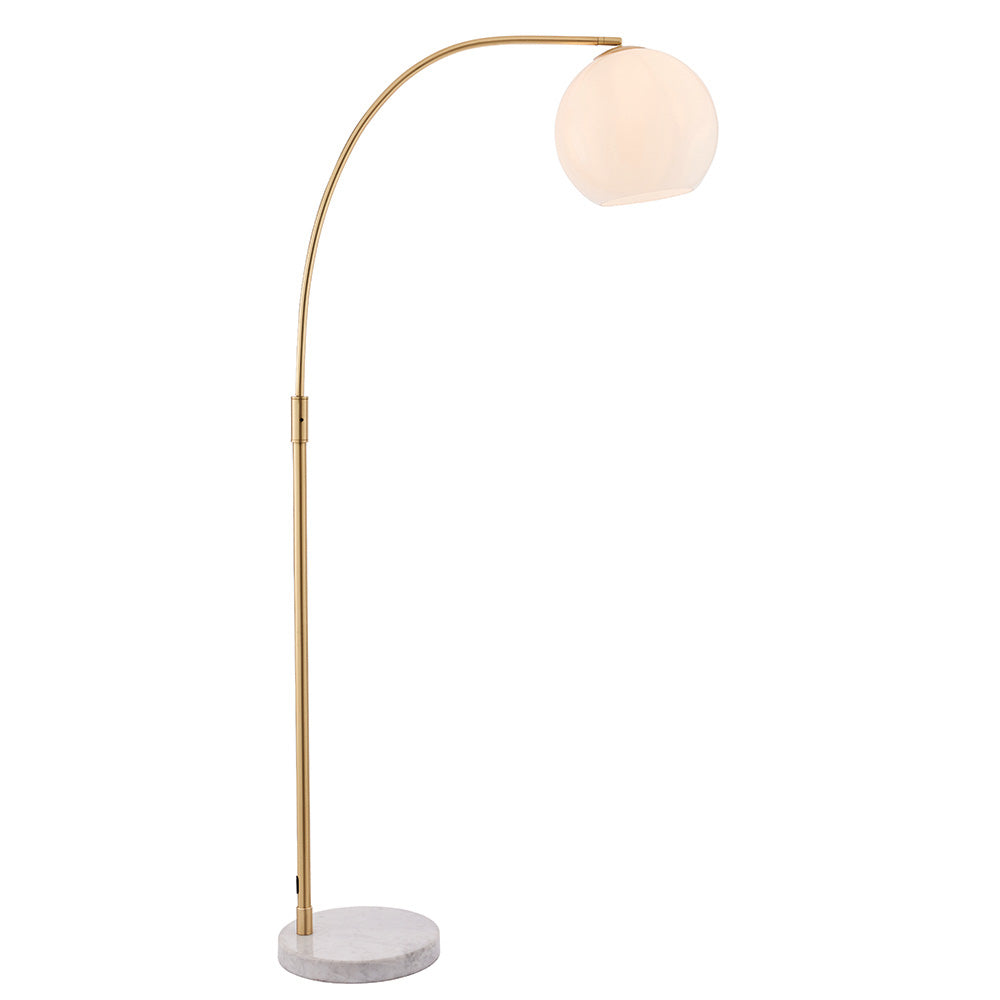 Endon Otto Floor Lamp - White/Grey & Silver Marble Base