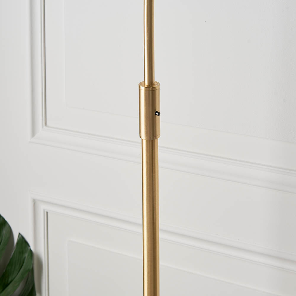 Endon Otto Floor Lamp - White/Grey & Silver Marble Base