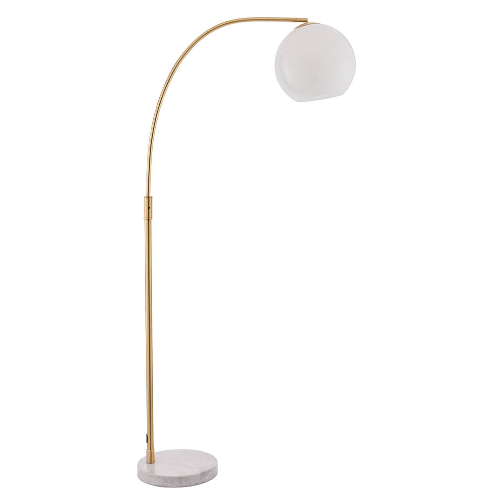 Endon Otto Floor Lamp - White/Grey & Silver Marble Base