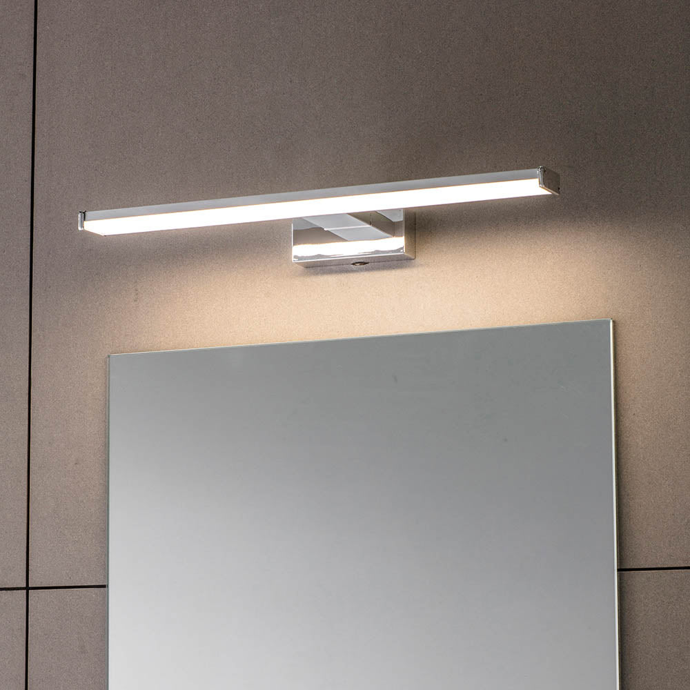 Endon Axis Single Light Wall Light - Chrome Effect & Frosted Plastic