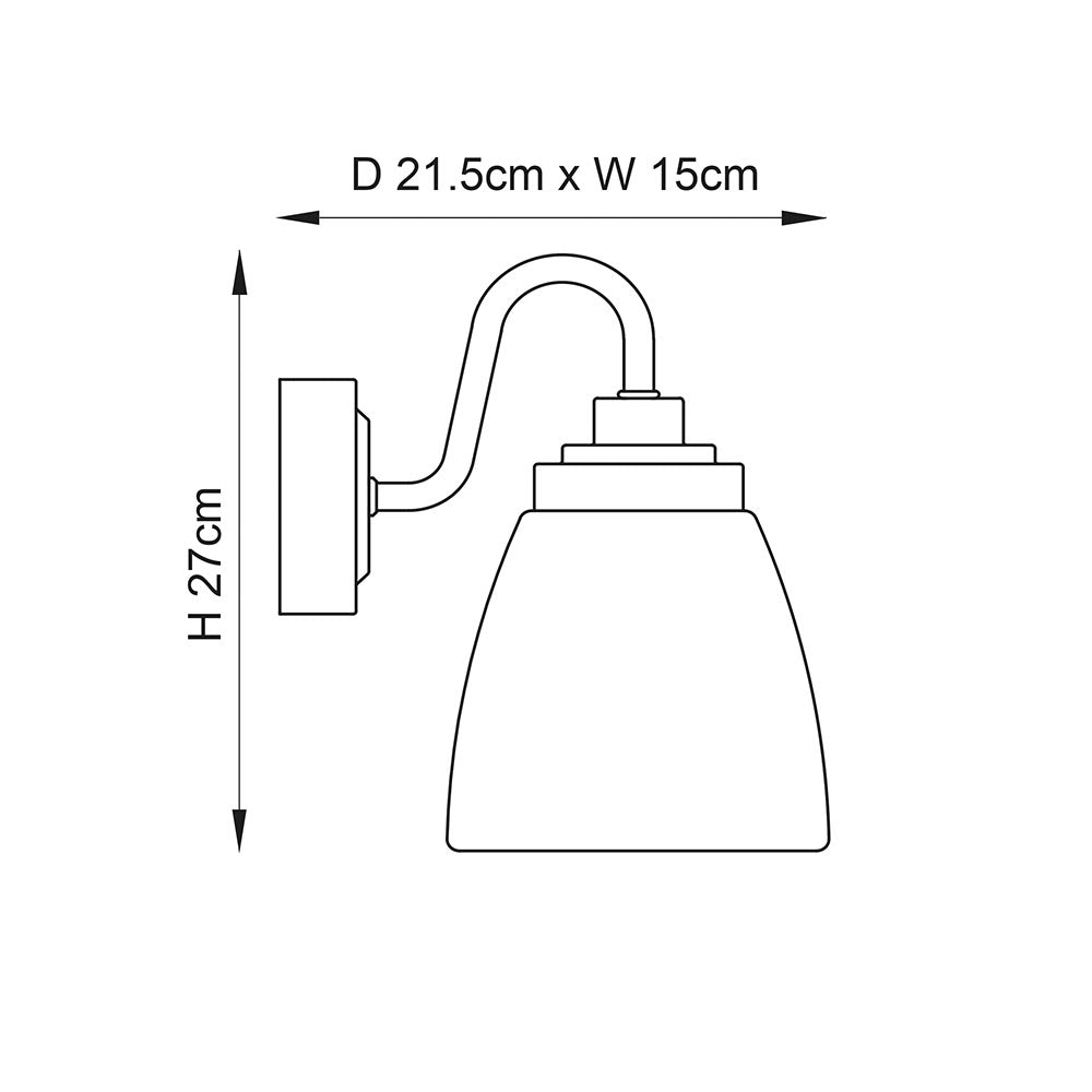 Endon Ashbury Single Light Wall Light - Clear Glass & Chrome Plate
