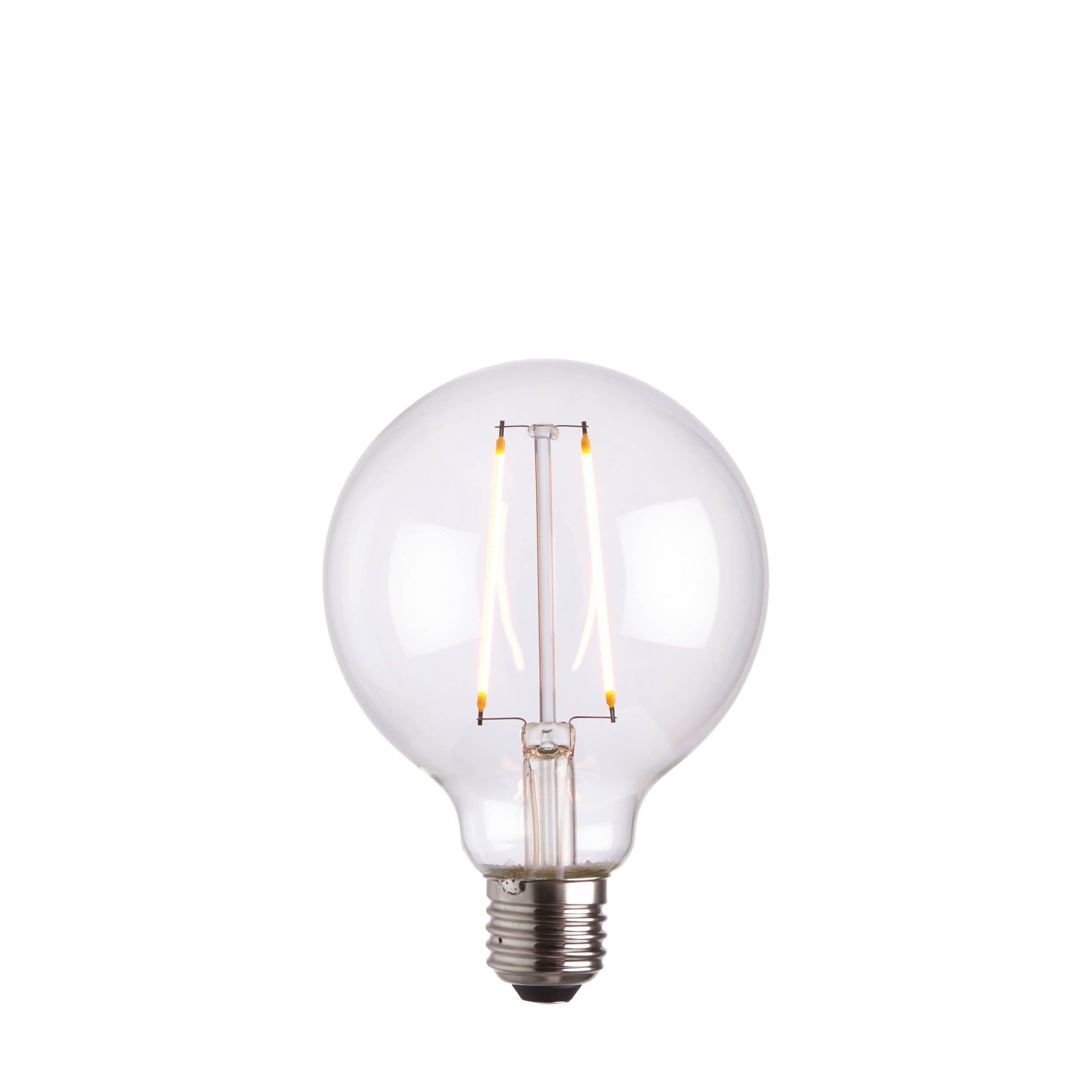 Endon E27 LED 2W 95mm Globe Bulb - 2200K - Non-Dimmable - Clear Glass