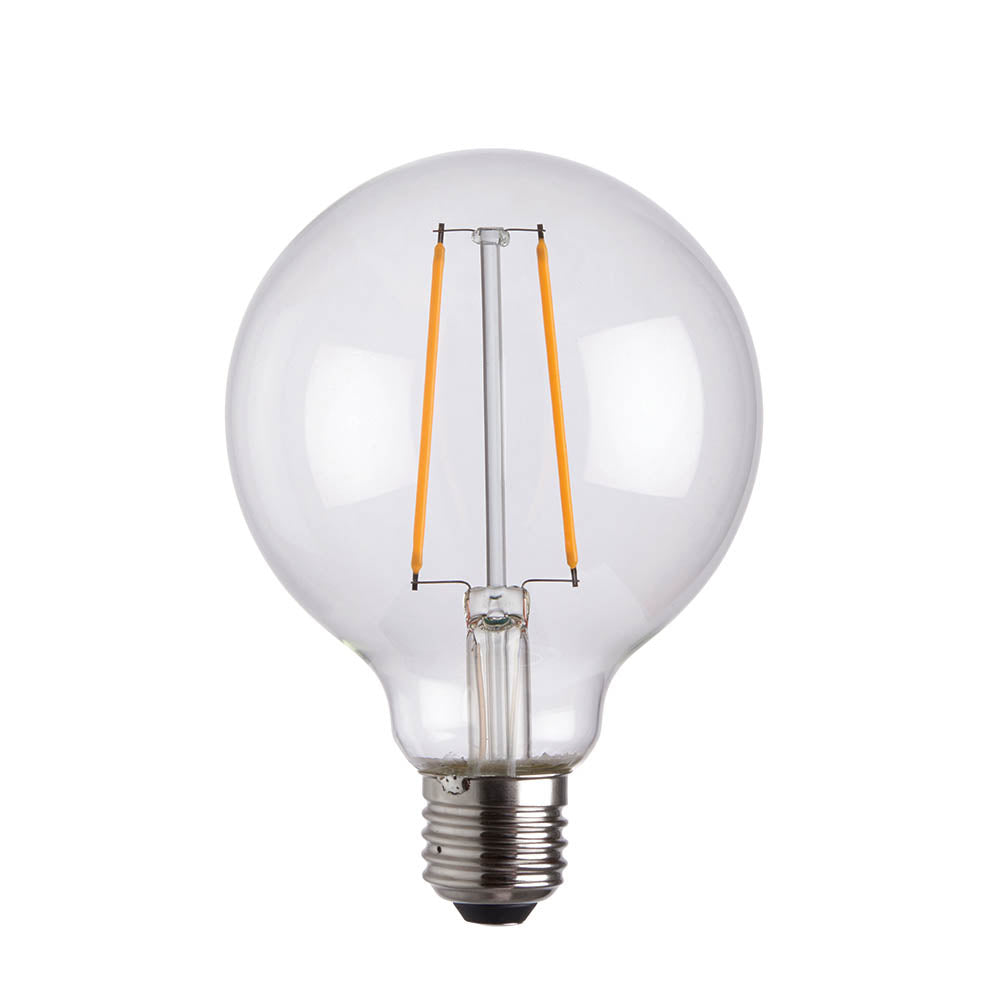 Endon E27 LED 2W 95mm Globe Bulb - 2200K - Non-Dimmable - Clear Glass