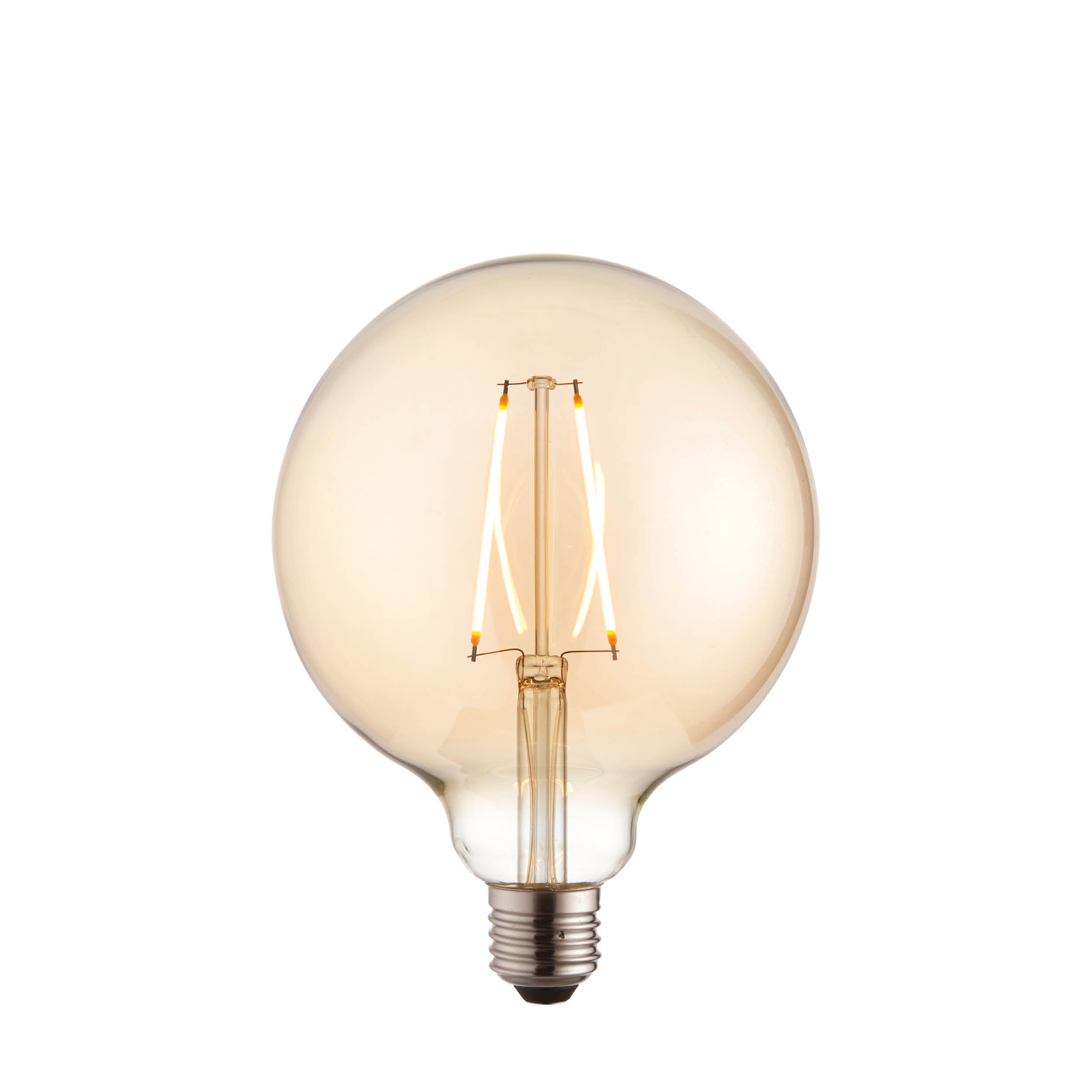 Endon E27 LED 2W 125mm Globe Bulb - 2000K - Non-Dimmable - Amber Glass