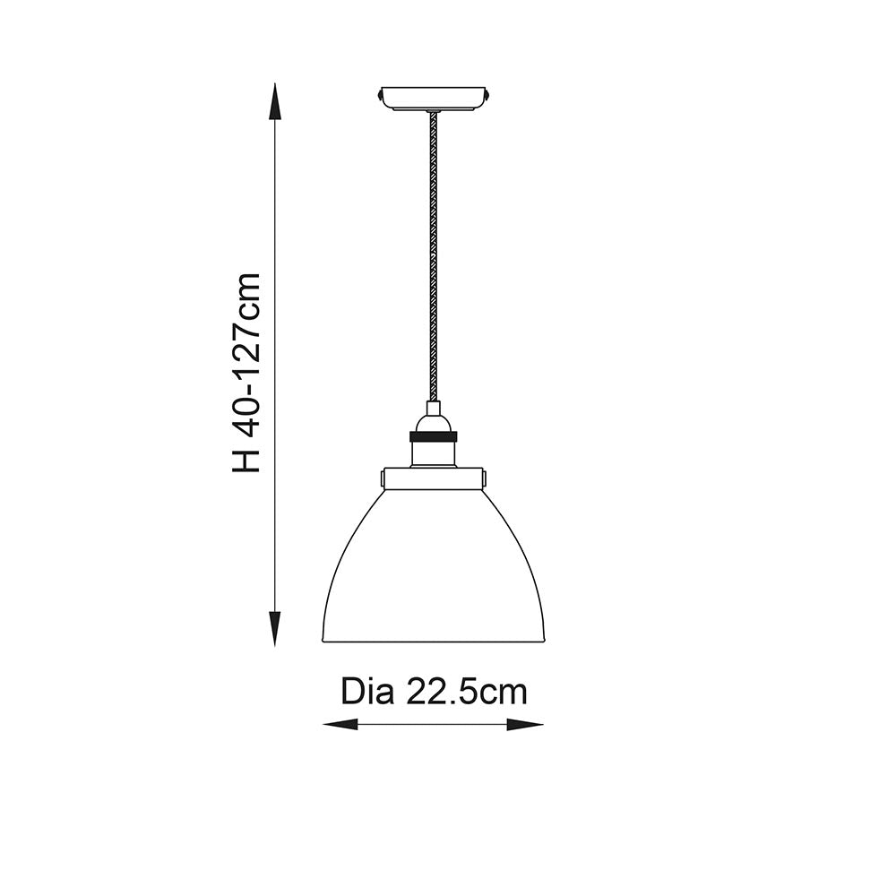 Endon Hansen Single Light Pendant - Antique Brass Plate & Clear Glass