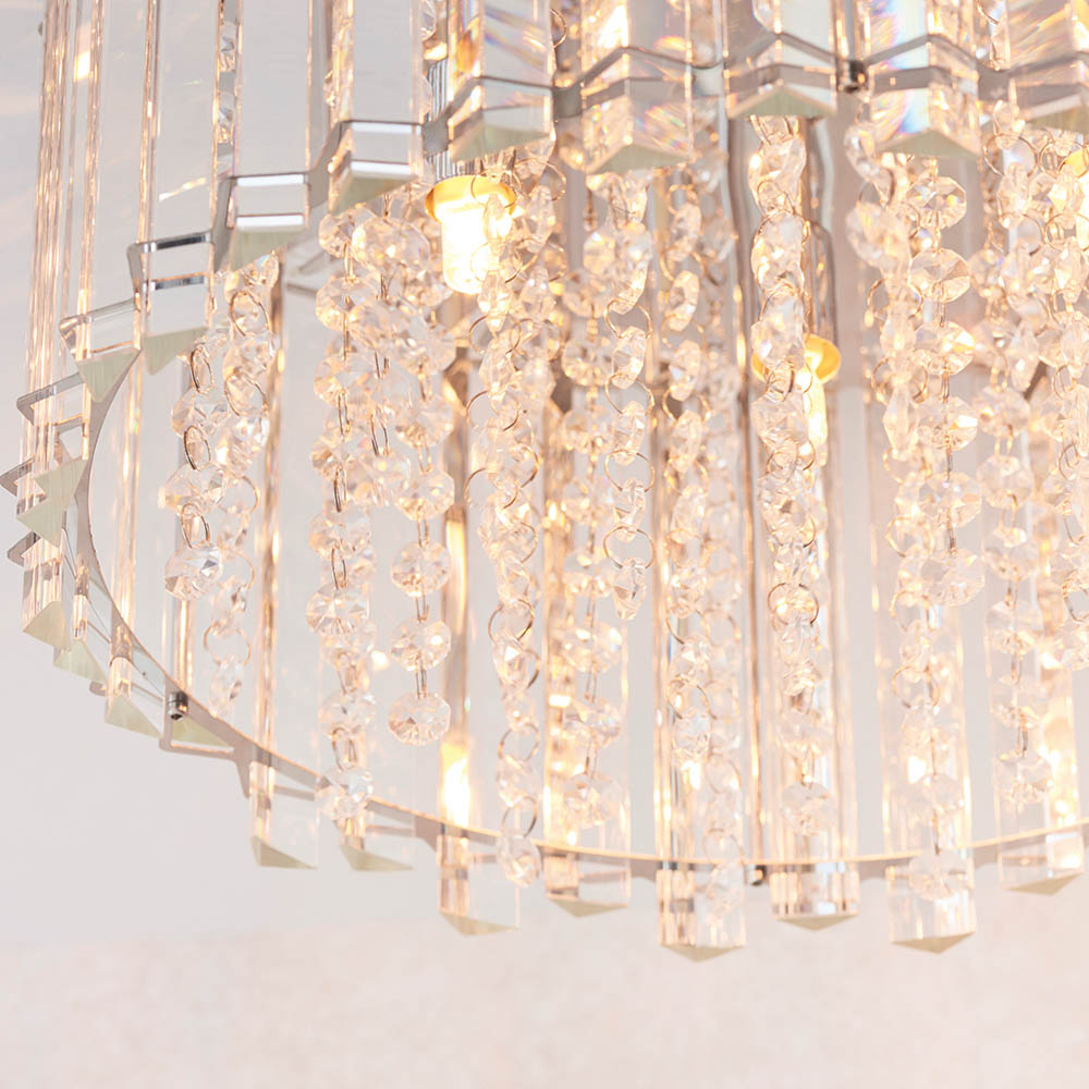 Endon Hanna 4 Light Flush Fitting - Clear Crystal & Chrome Plate