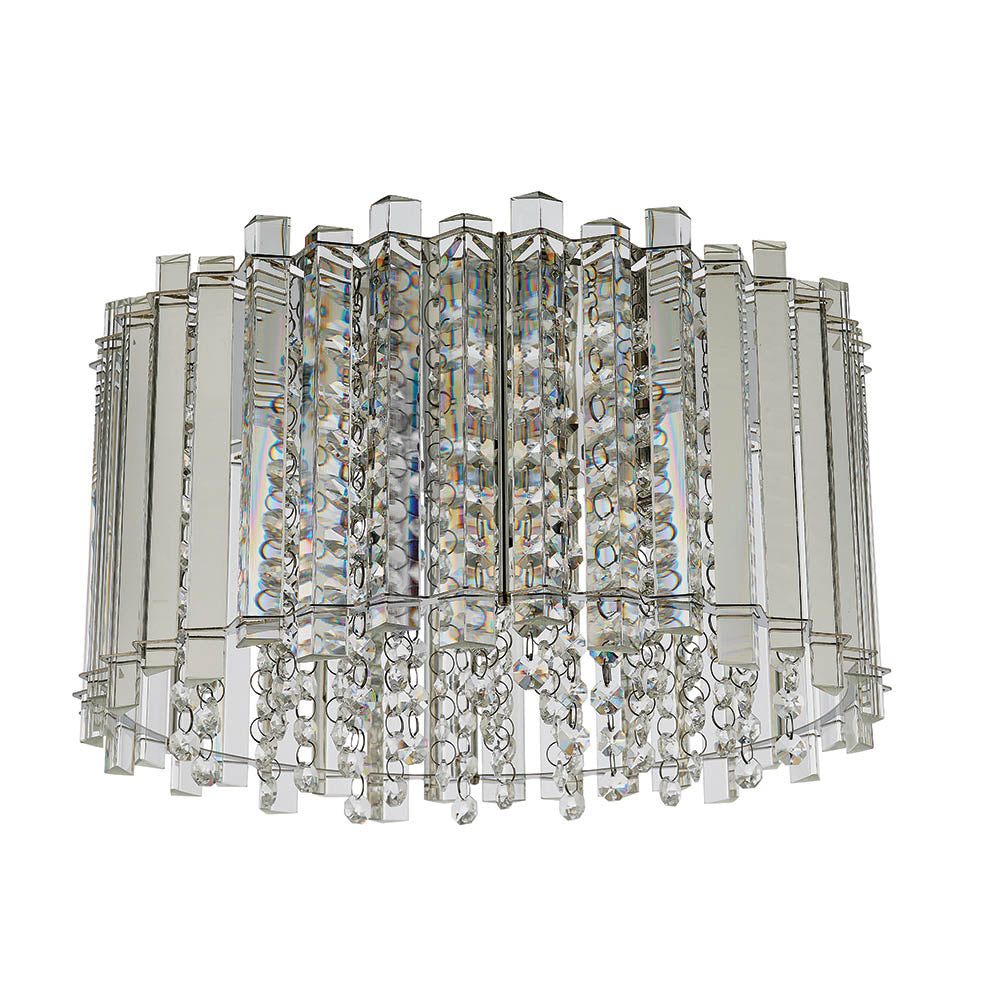 Endon Hanna 4 Light Flush Fitting - Clear Crystal & Chrome Plate