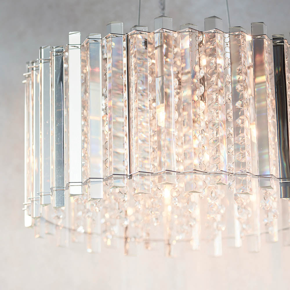 Endon Hanna 5 Light Pendant - Clear Crystal & Chrome Plate