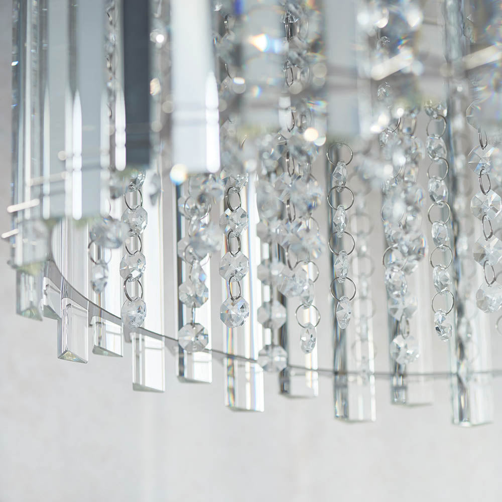 Endon Hanna 5 Light Pendant - Clear Crystal & Chrome Plate
