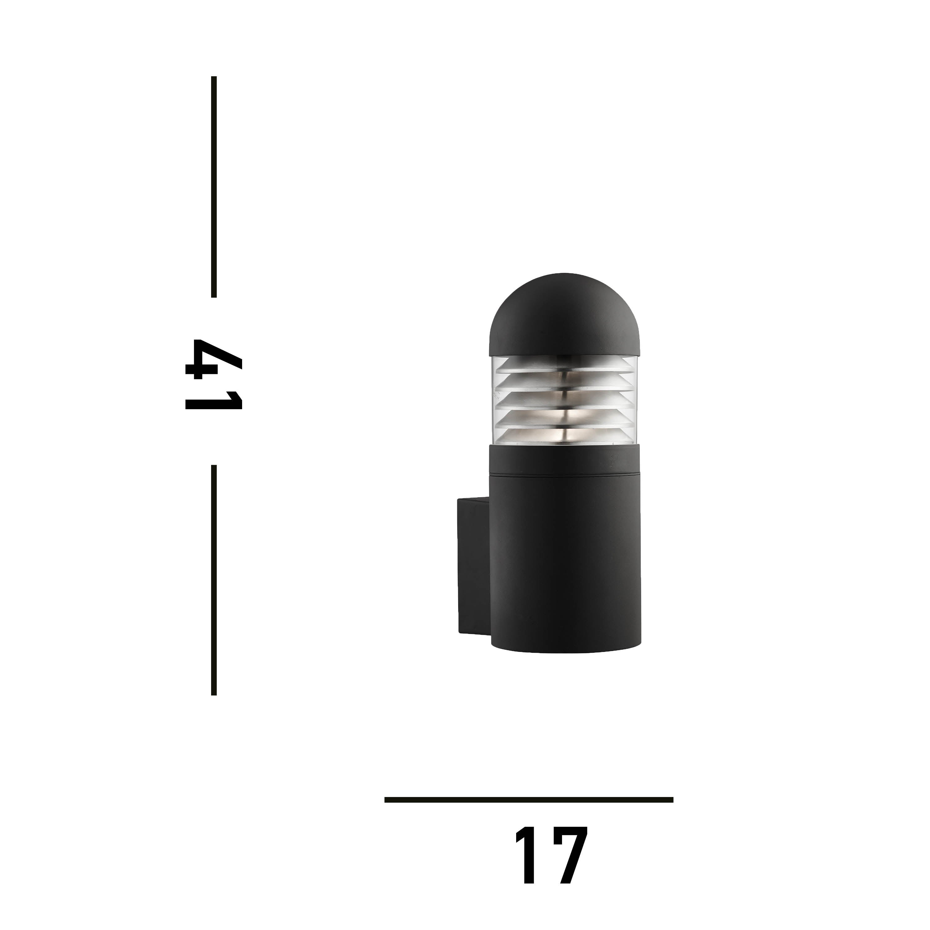 Searchlight Burnall Outdoor Wall Light - Black with Polycarbonate Diffuser