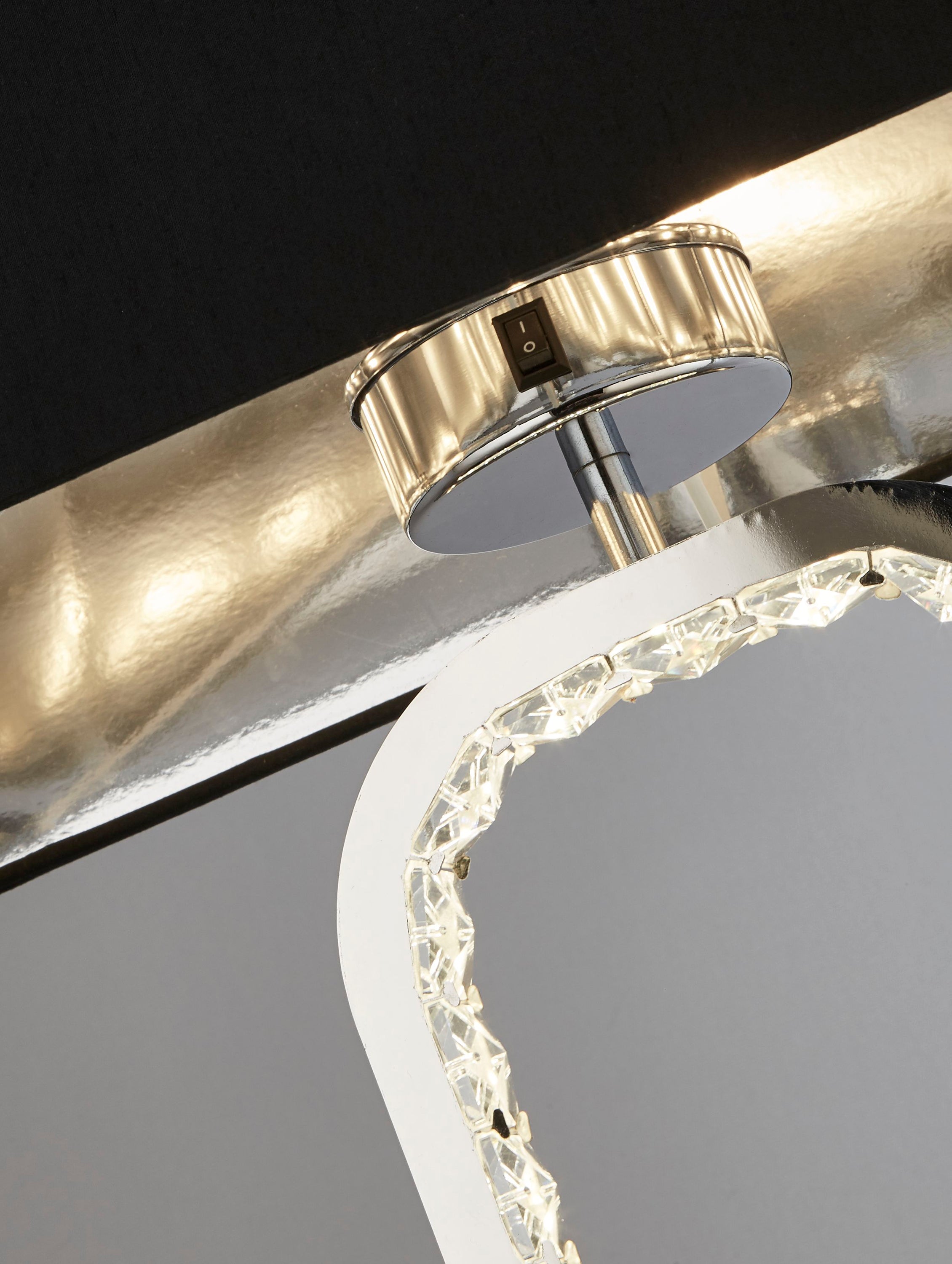 Searchlight Brunswick Floor Lamp LED Base - Chrome with Crystal Glass