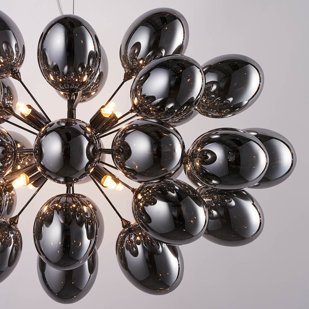 Endon Infinity 8 Light Pendant - Black Chrome Plate & Smoked Mirror Glass