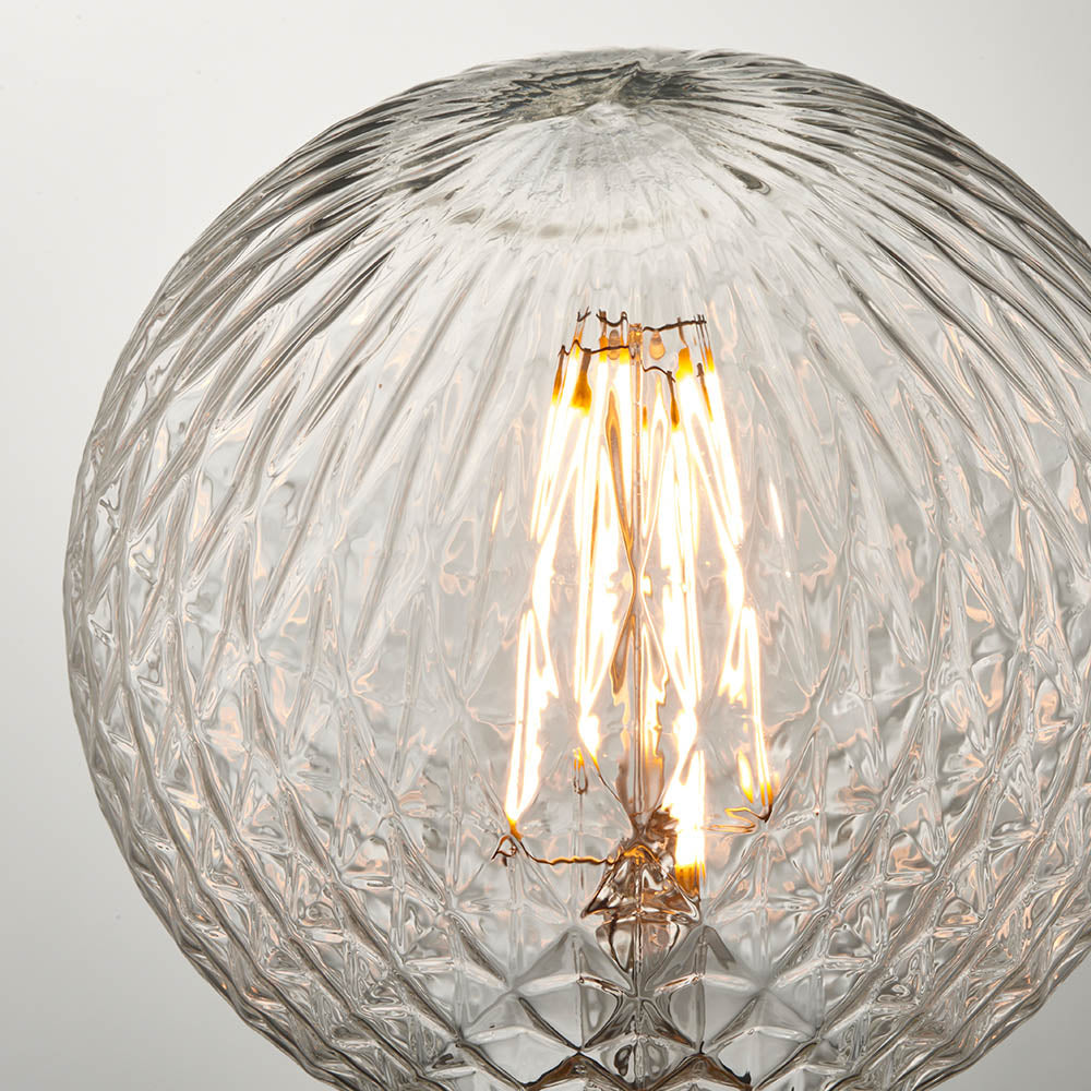 Endon Facet Single E27 LED 4W Bulb - 2200K - Non-Dimmable - Clear Glass