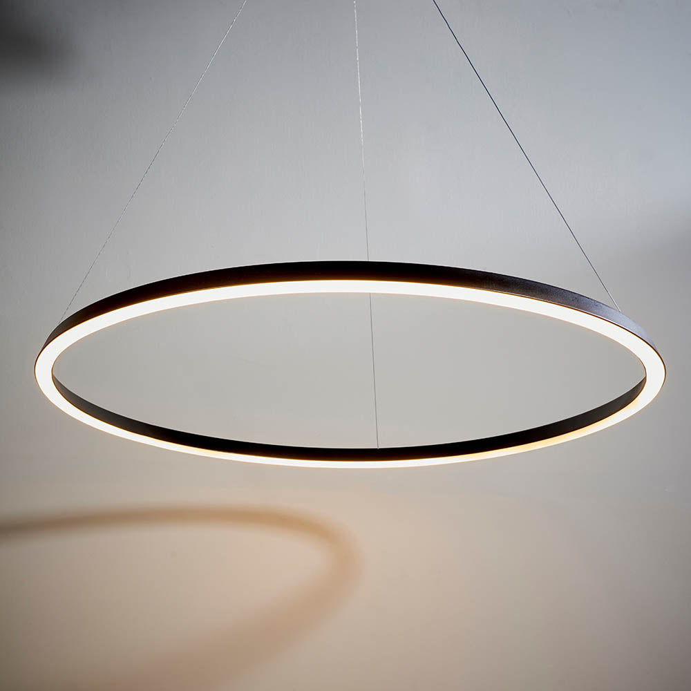 Endon Staten Single Light Pendant - Matt Black & White Silicone