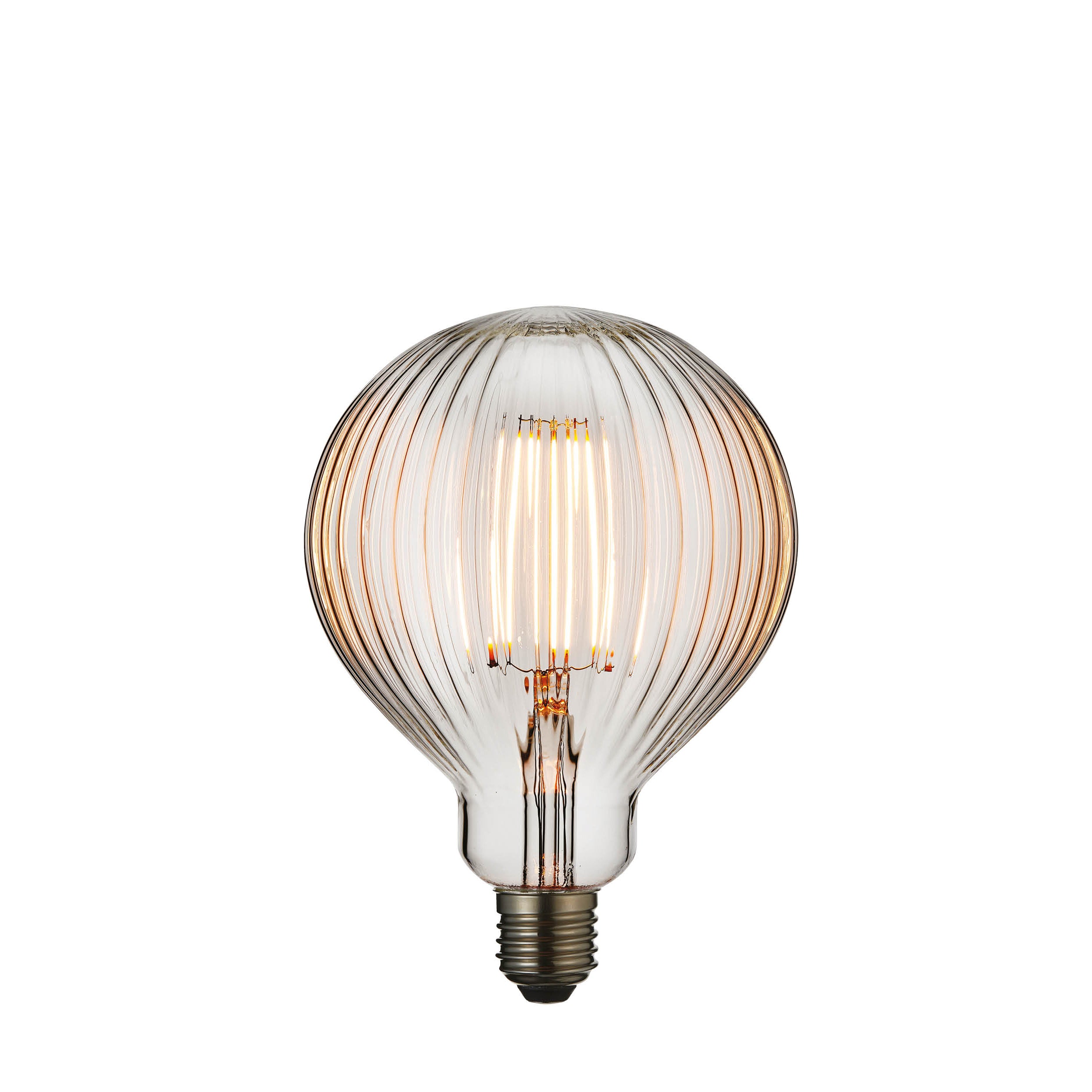 Endon Ribb Single E27 LED 4W Bulb - 2200K - Non-Dimmable - Clear Glass