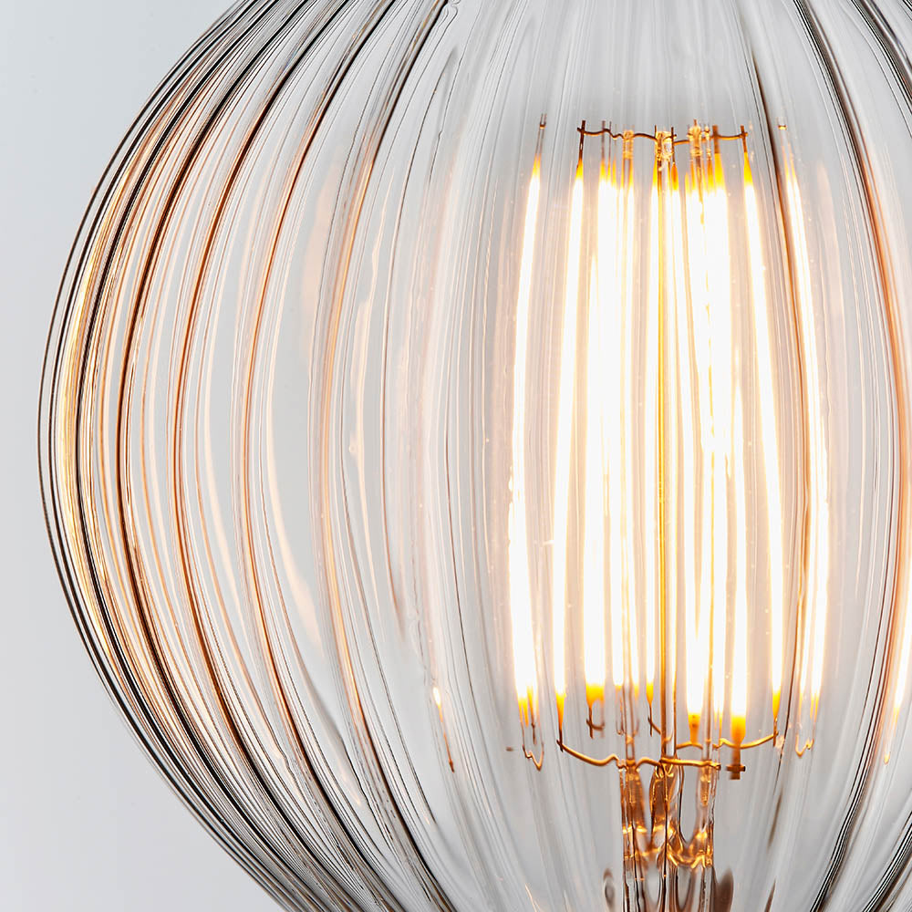 Endon Ribb Single E27 LED 4W Bulb - 2200K - Non-Dimmable - Clear Glass