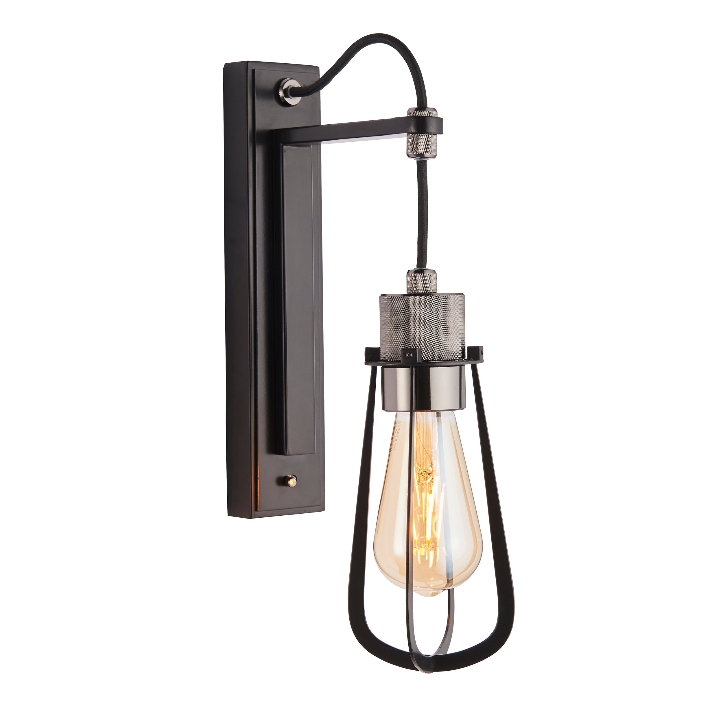 Endon Metallic Wall Light - Black Chrome