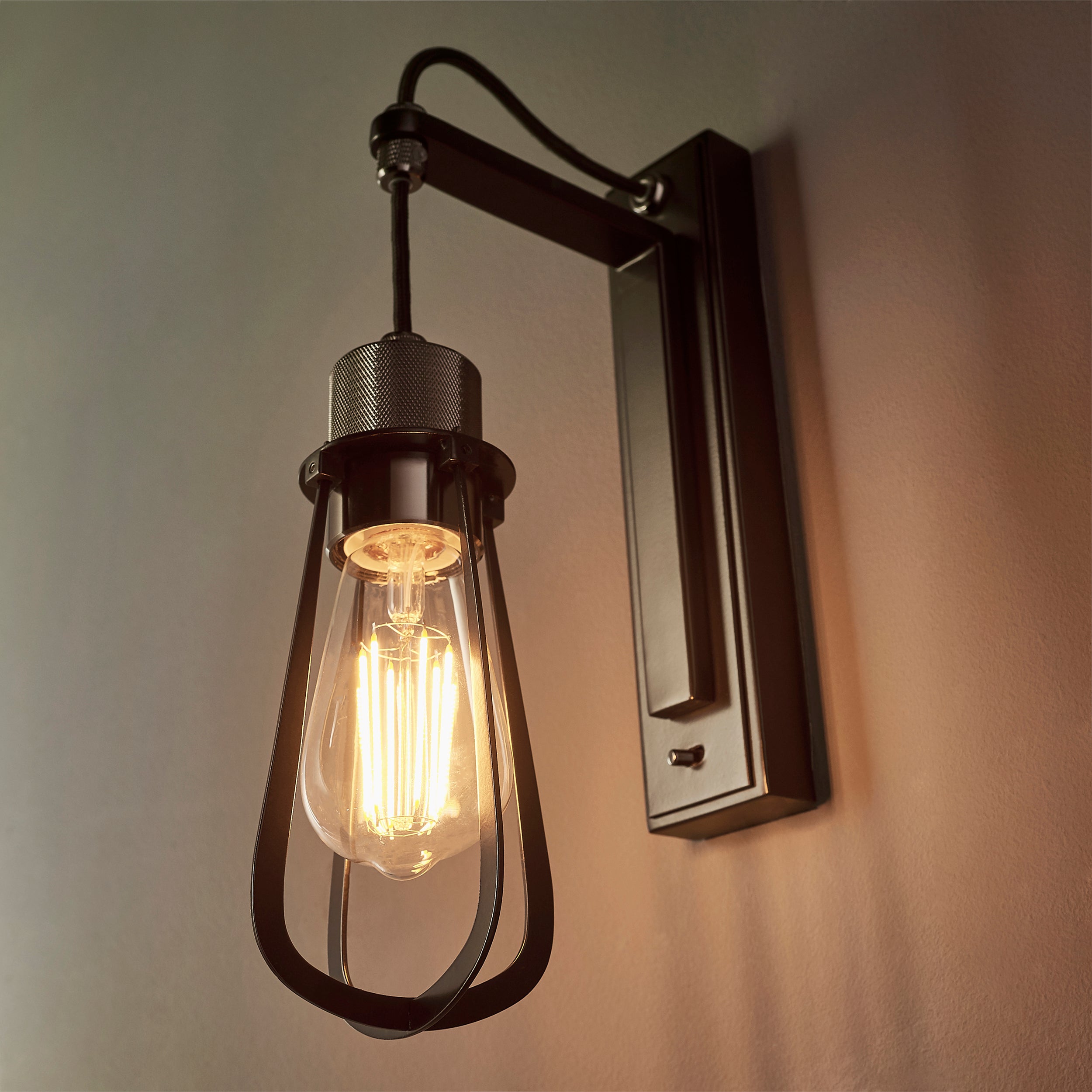 Endon Metallic Wall Light - Black Chrome