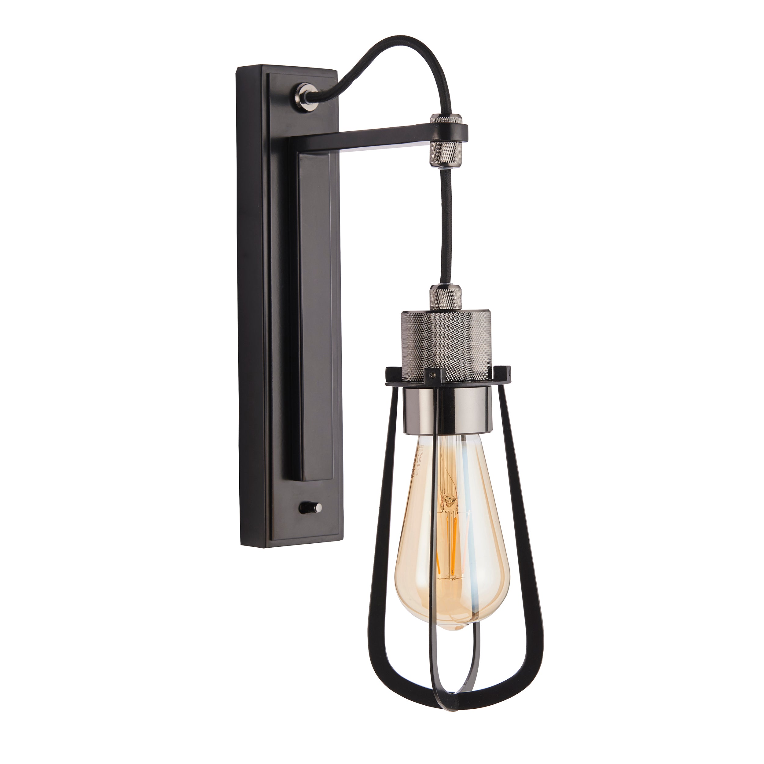 Endon Metallic Wall Light - Black Chrome