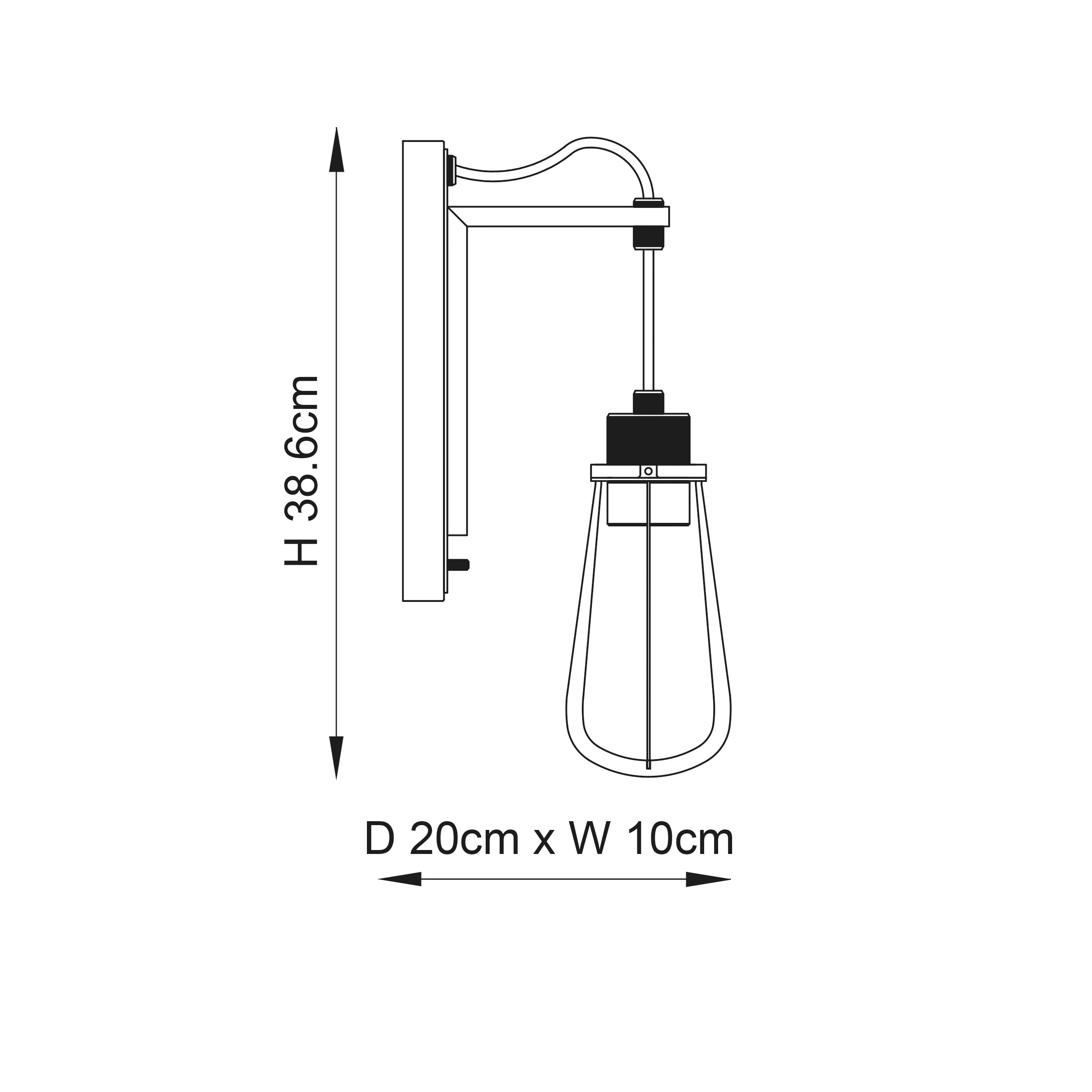 Endon Metallic Wall Light - Black Chrome