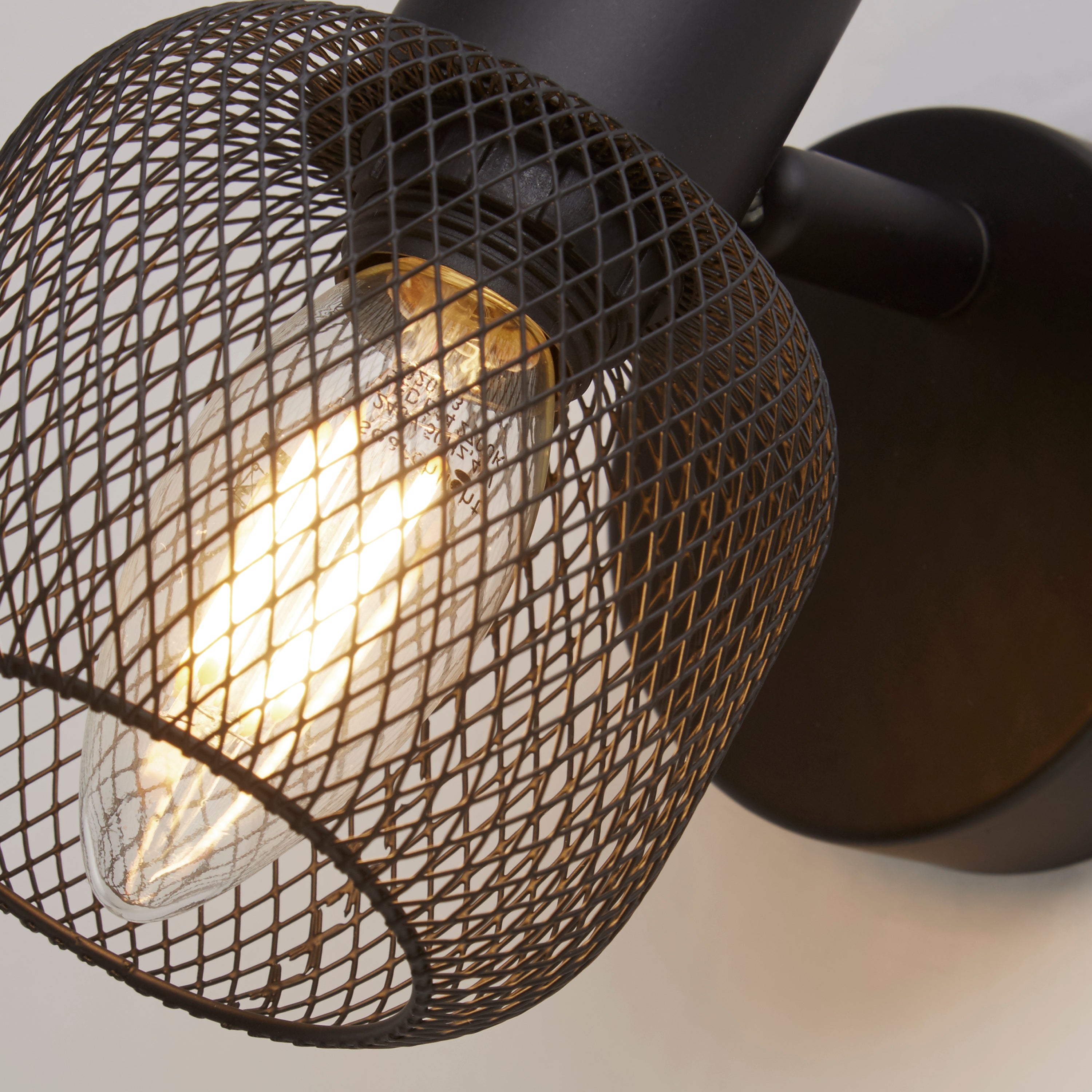 Searchlight McLeod Cage Spotlight Wall Light - Black