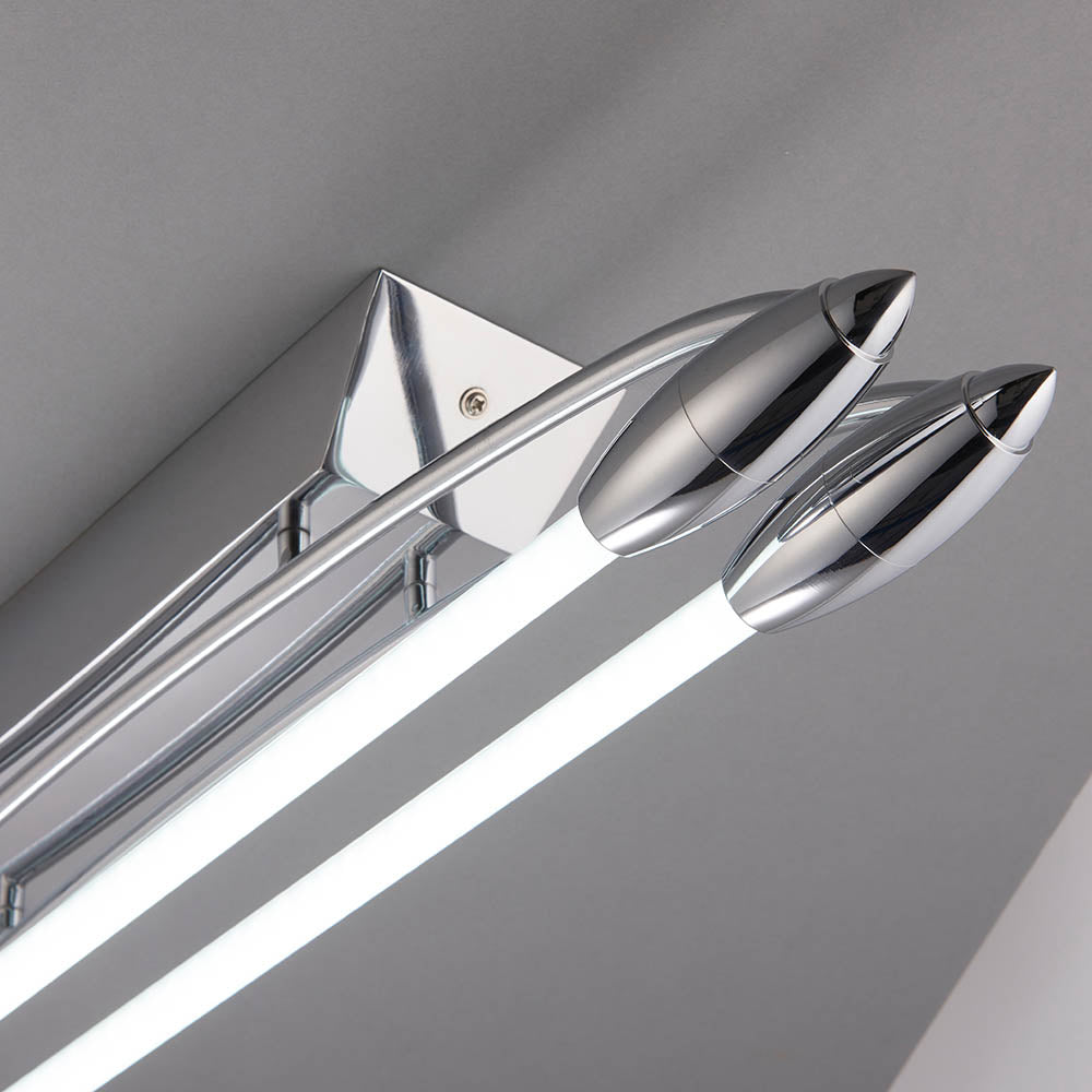 Endon Harper LED 2 Light Small Flush Fitting - Chrome Plate & Opal Glass