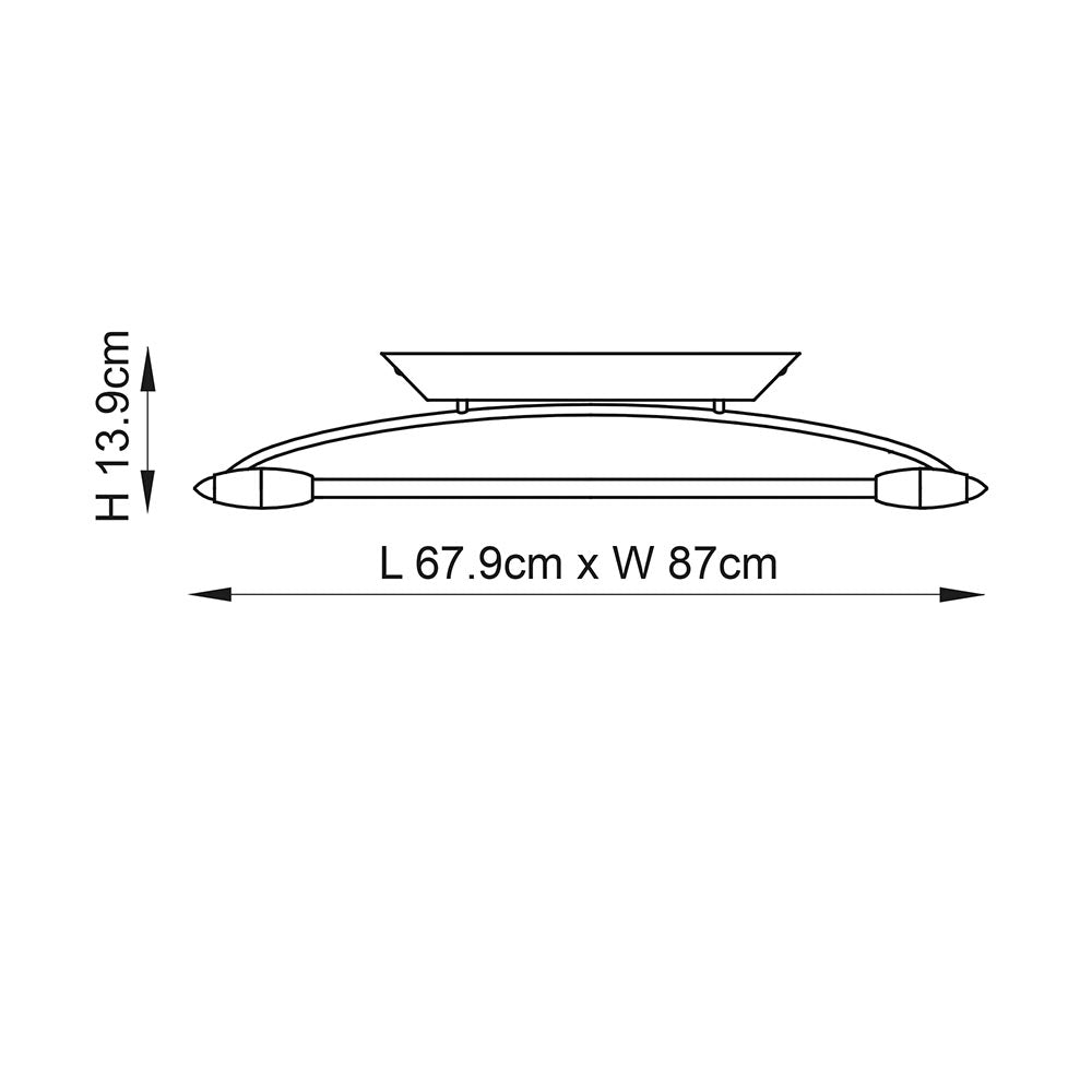 Endon Harper LED 2 Light Small Flush Fitting - Chrome Plate & Opal Glass