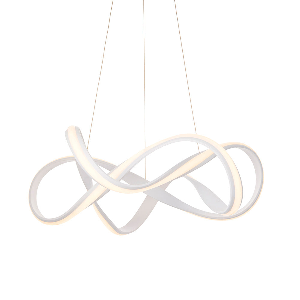 Endon Synergy Single Light Pendant - Textured White Paint & White Silicone