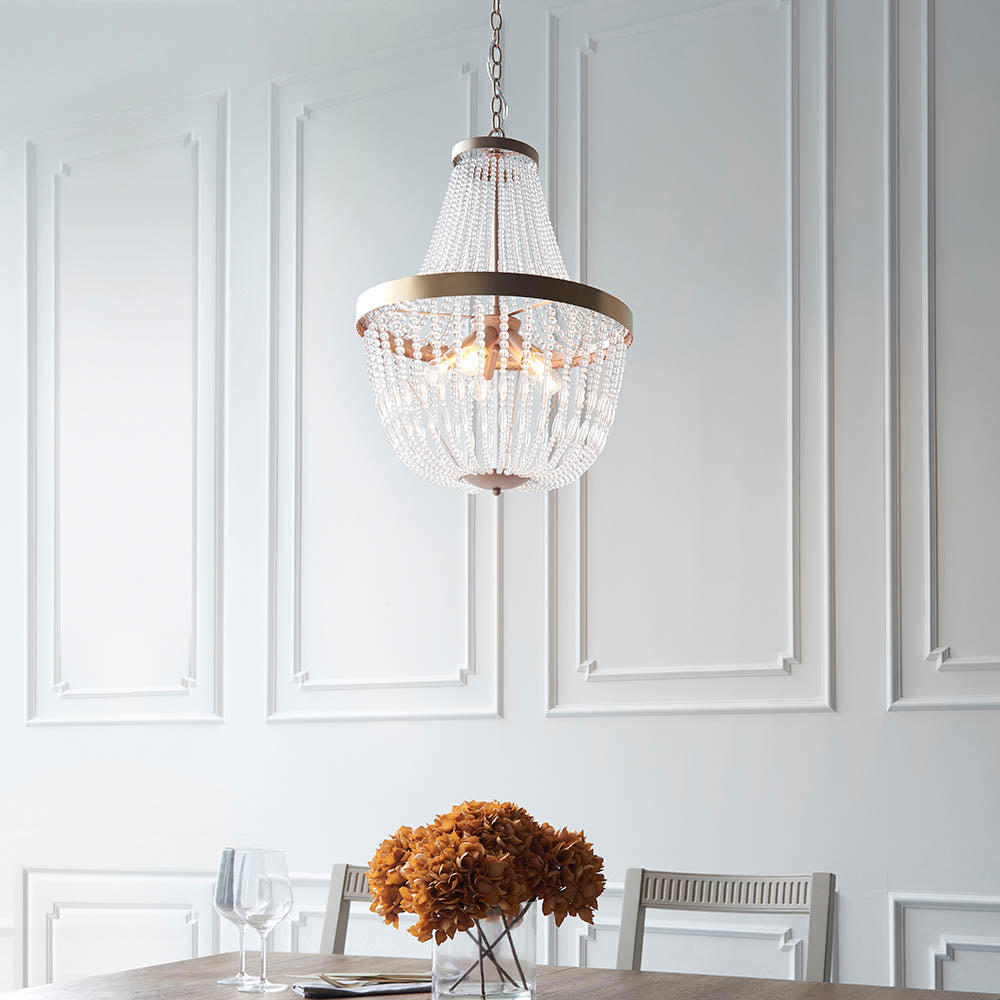 Endon Celine 5 Light Pendant - Rose Gold Paint & Clear Glass