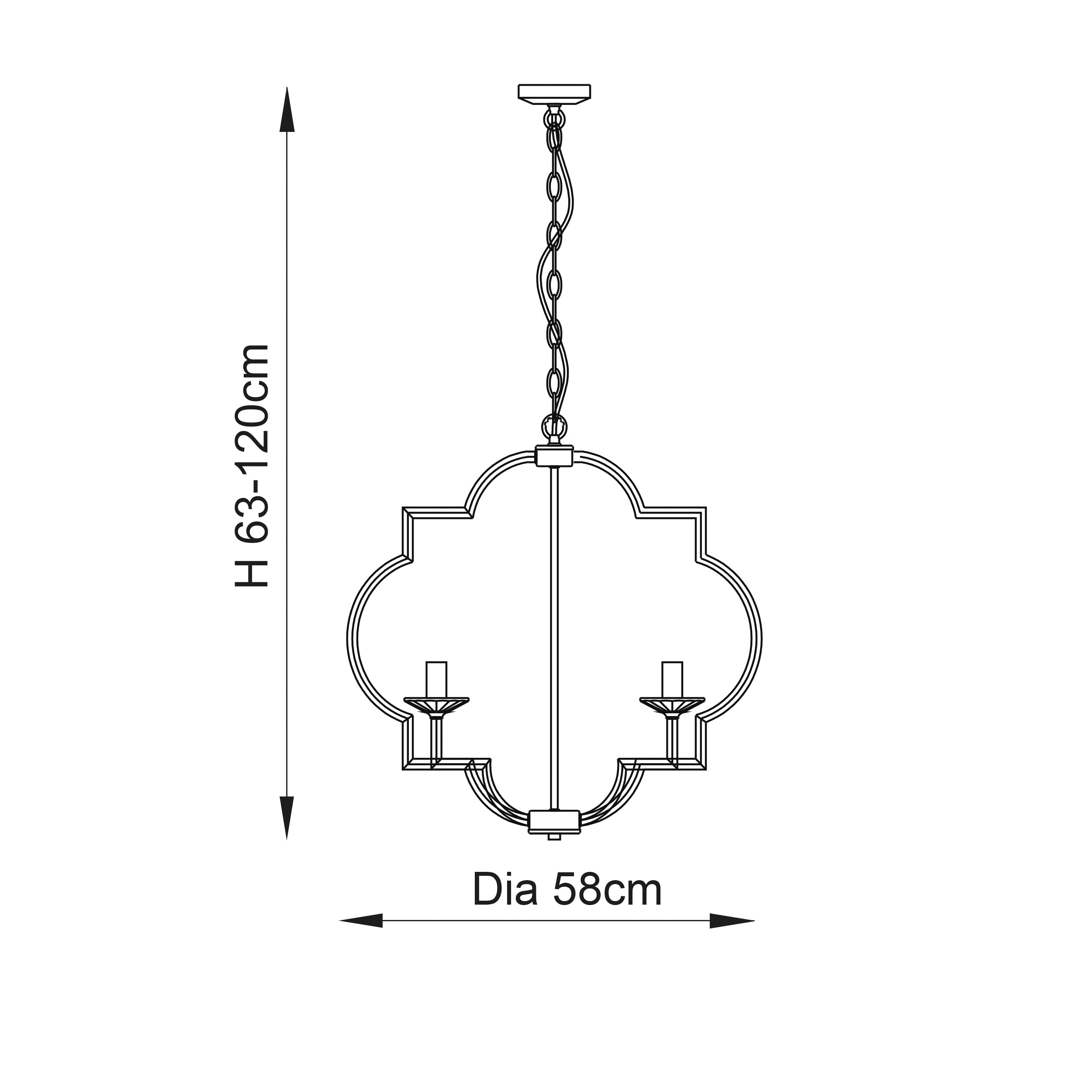 Endon Garland 4 Light Pendant - Polished Nickel Plate & Clear Crystal