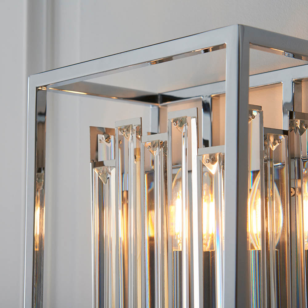 Endon Acadia Single Light Wall Light - Clear Crystal & Chrome Plate