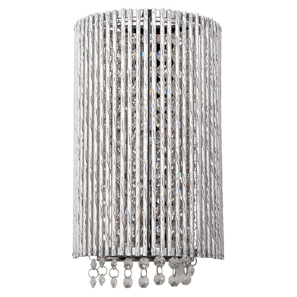 Endon Galina 2 Light Wall Light - Chrome Plate & Clear Crystal
