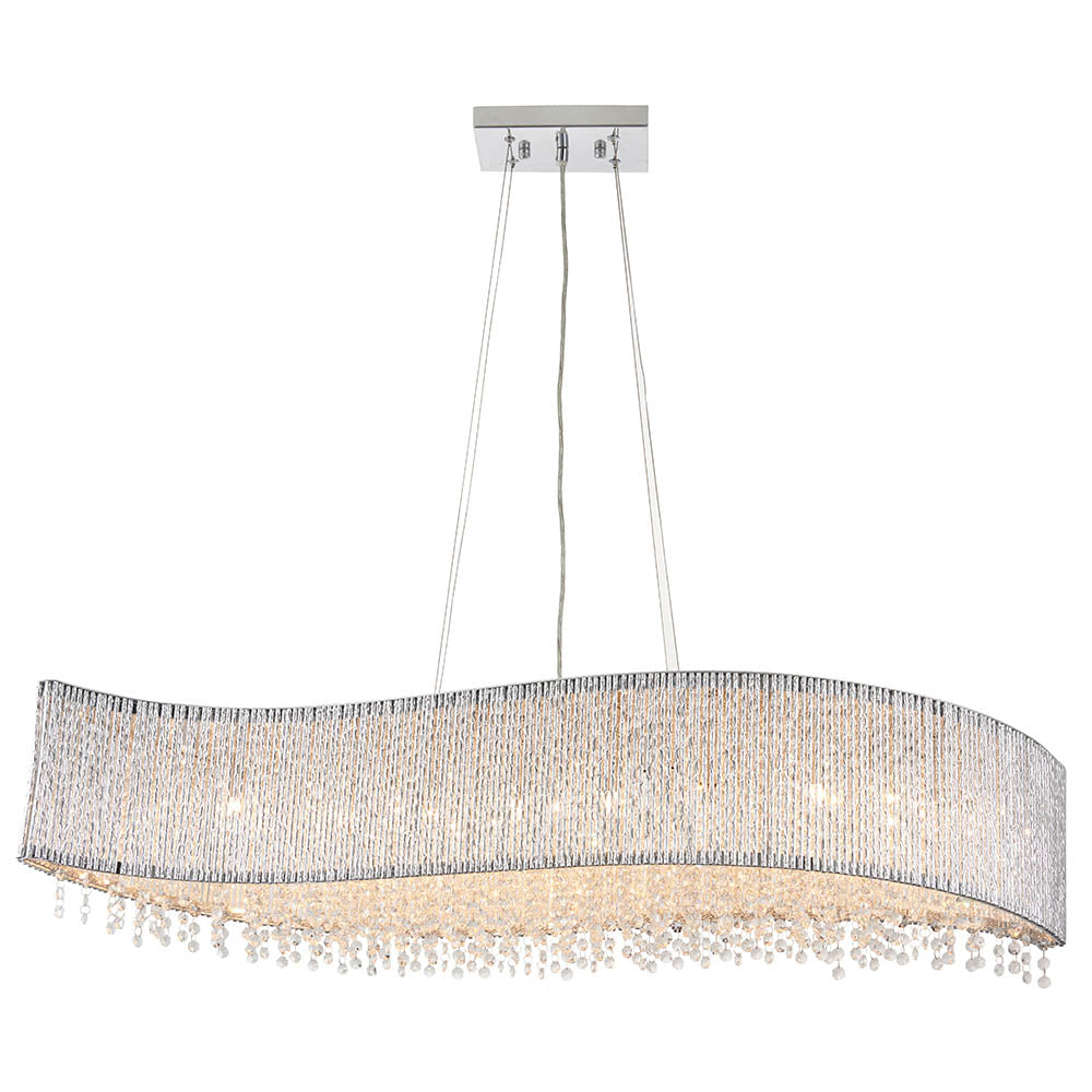 Endon Galina Linear 8 Light Pendant - Chrome Plate & Clear Crystal