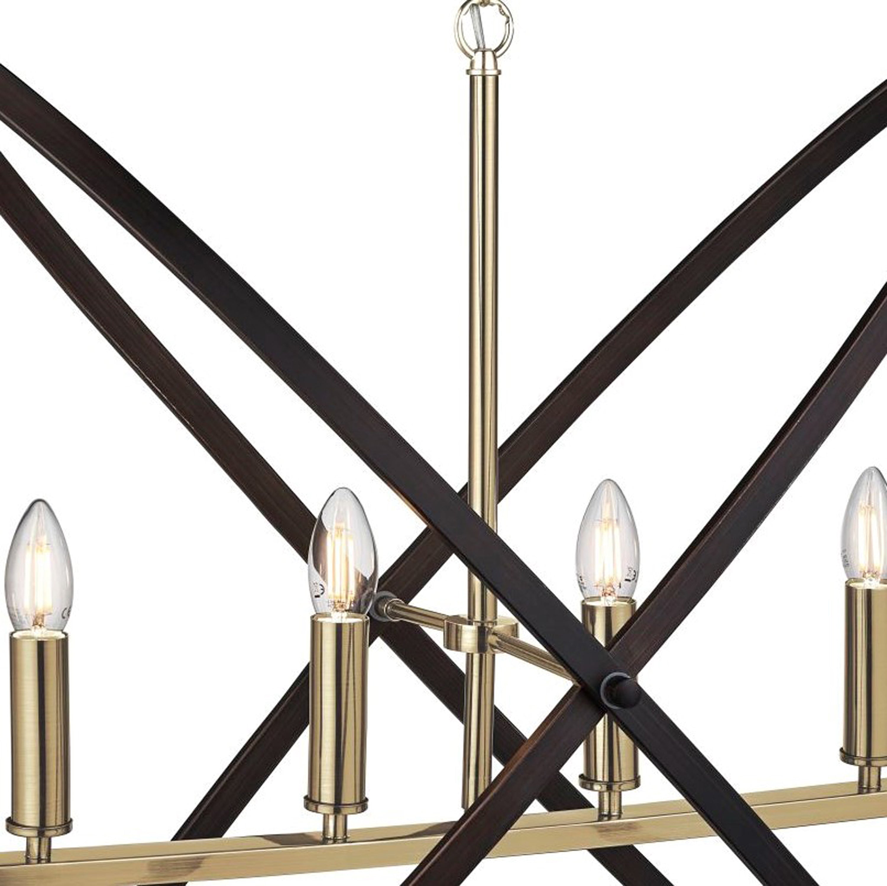 Searchlight Harding 4 Light Pendant, Bronze