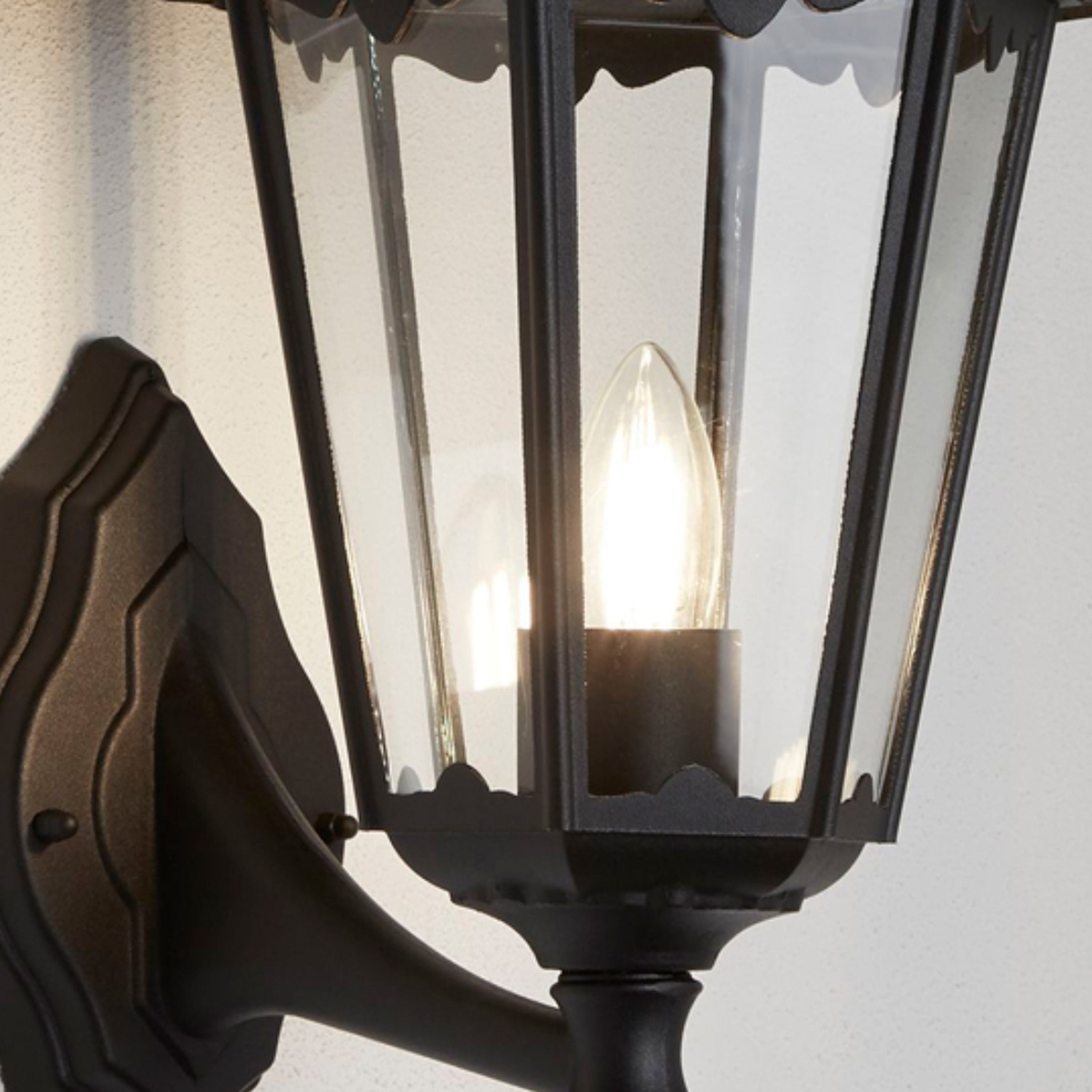 Searchlight Acton Outdoor Up Wall Light - Black - IP44