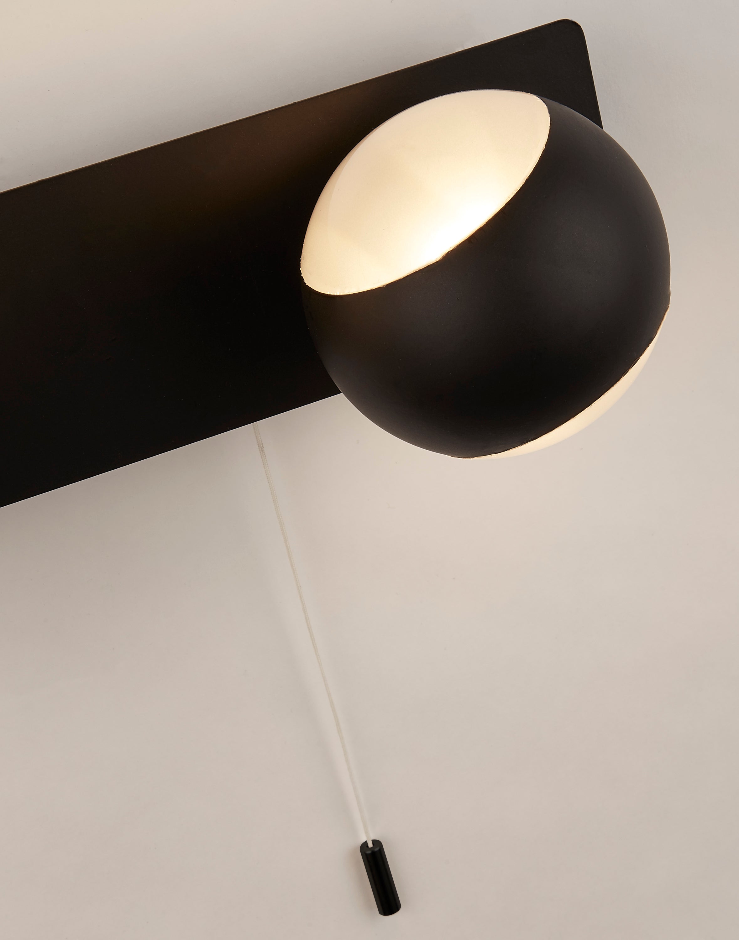 Searchlight Falstaff 3 Light Wall Light - Black & Opal Glass